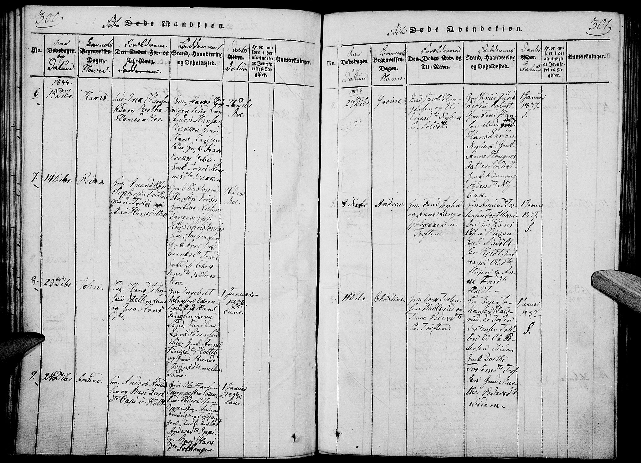 Nord-Odal prestekontor, AV/SAH-PREST-032/H/Ha/Haa/L0001: Parish register (official) no. 1, 1819-1838, p. 300-301