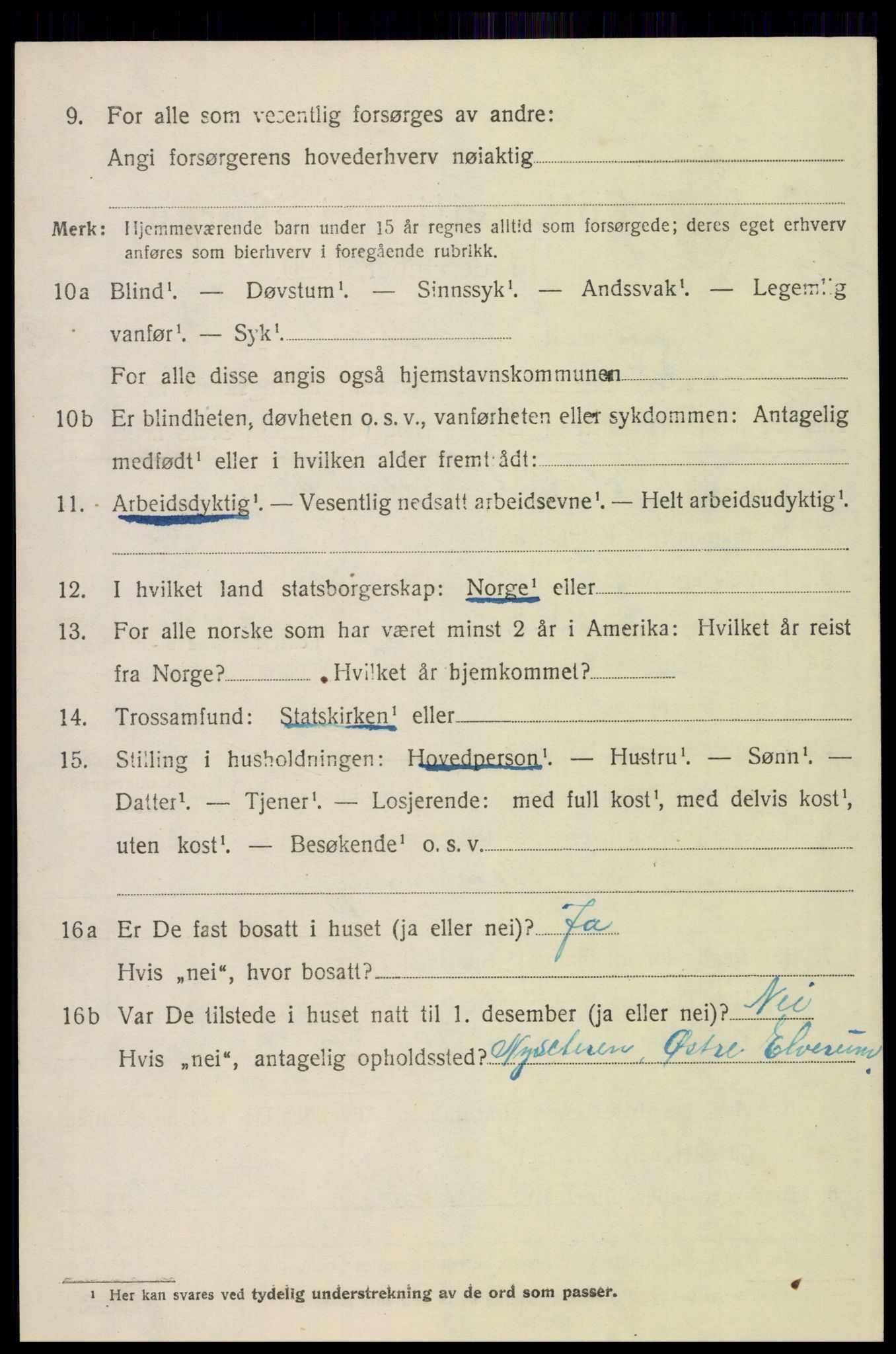 SAH, 1920 census for Elverum, 1920, p. 25387