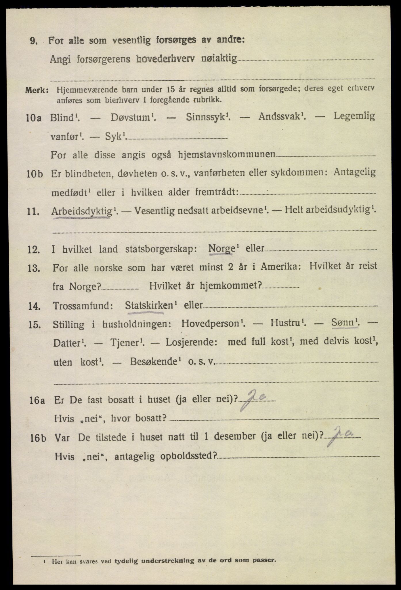 SAK, 1920 census for Søndeled, 1920, p. 7306
