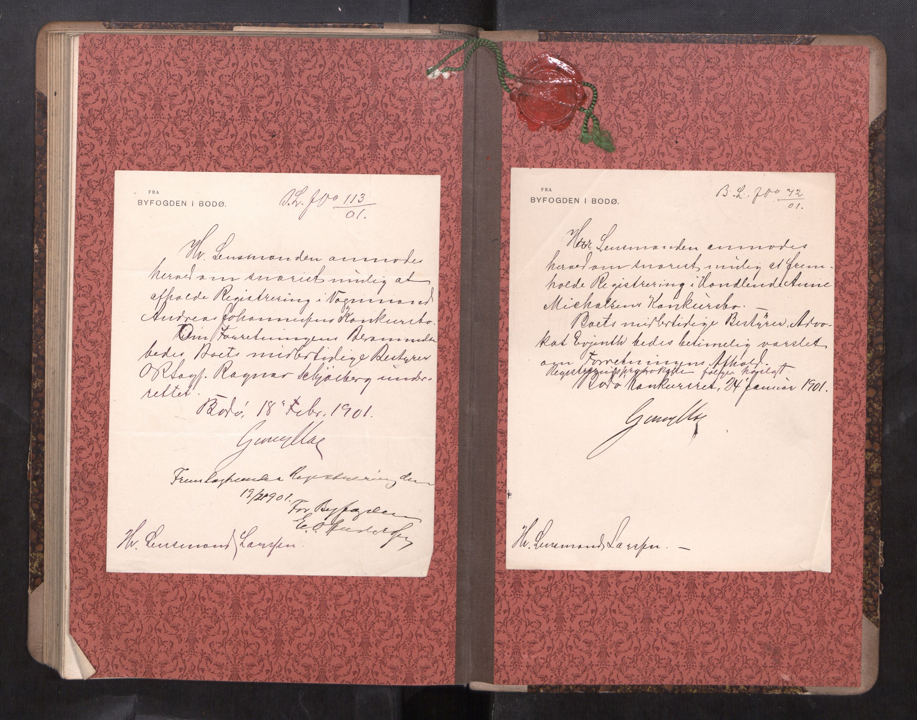 Bodø sorenskriveri, AV/SAT-A-0022/1/3/3C/L0001: Skifteregistreringsprotokoll, 1898-1901