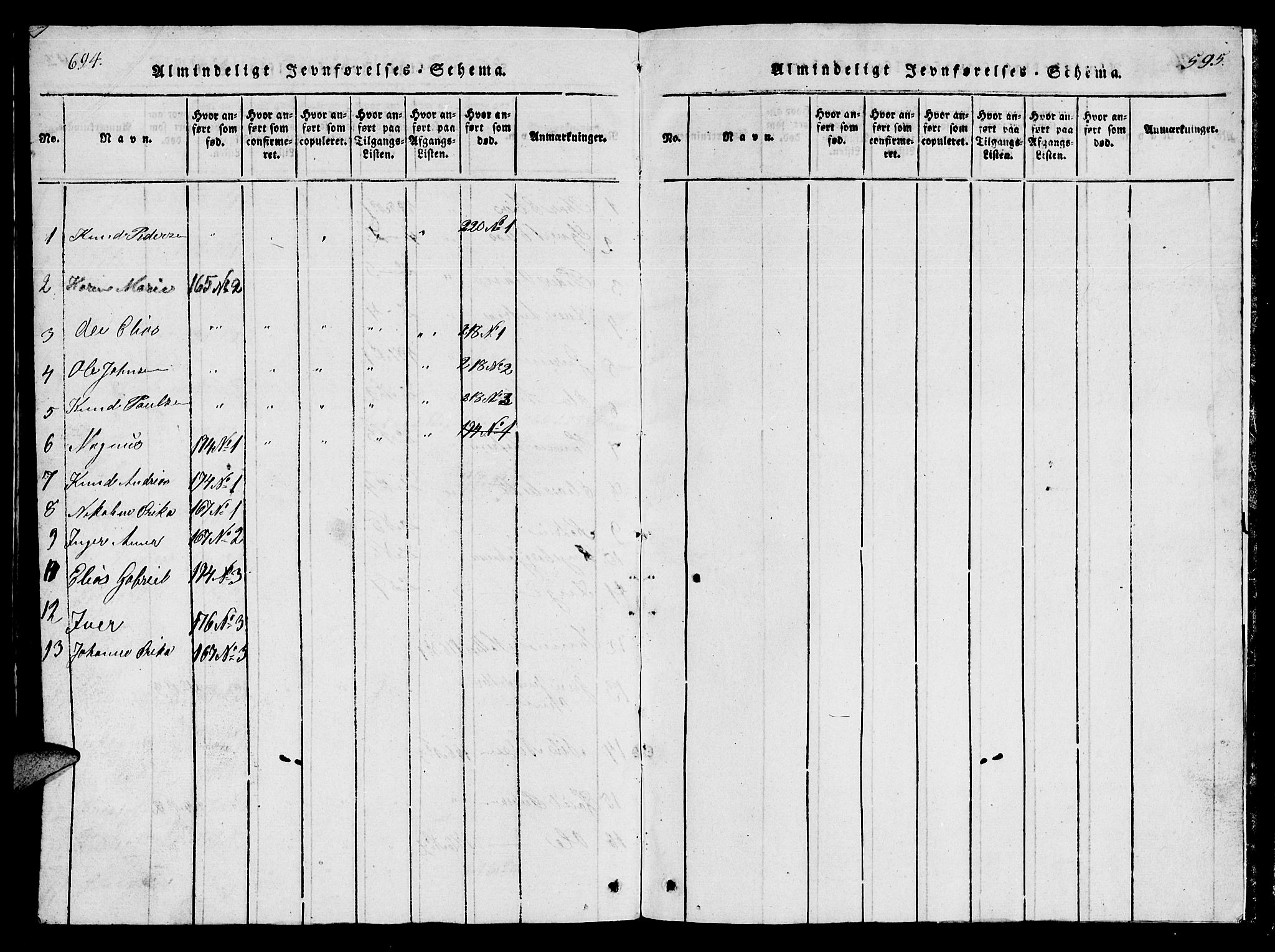 Ministerialprotokoller, klokkerbøker og fødselsregistre - Møre og Romsdal, AV/SAT-A-1454/561/L0731: Parish register (copy) no. 561C01, 1817-1867, p. 694-695