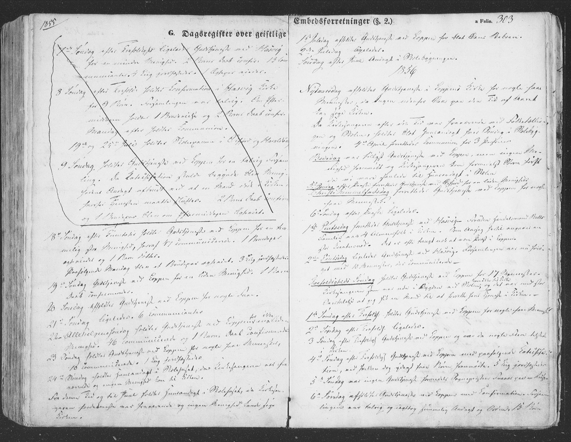Loppa sokneprestkontor, SATØ/S-1339/H/Ha/L0004kirke: Parish register (official) no. 4, 1849-1868, p. 303