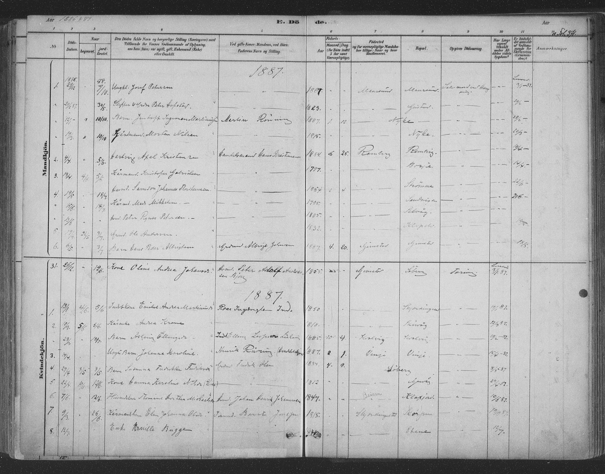 Ministerialprotokoller, klokkerbøker og fødselsregistre - Nordland, AV/SAT-A-1459/891/L1302: Parish register (official) no. 891A07, 1878-1895, p. 371