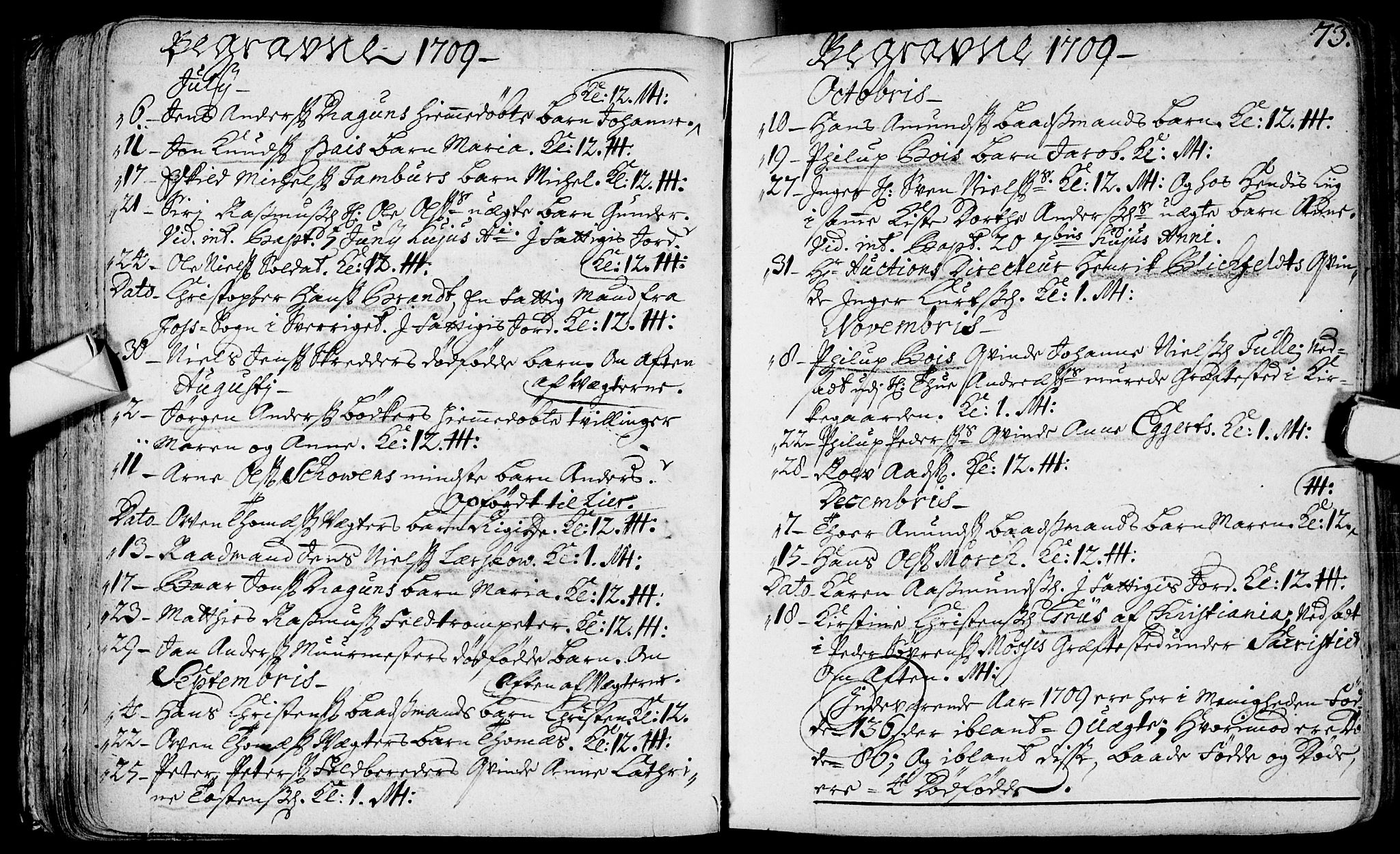 Bragernes kirkebøker, SAKO/A-6/F/Fa/L0003: Parish register (official) no. I 3, 1706-1734, p. 73