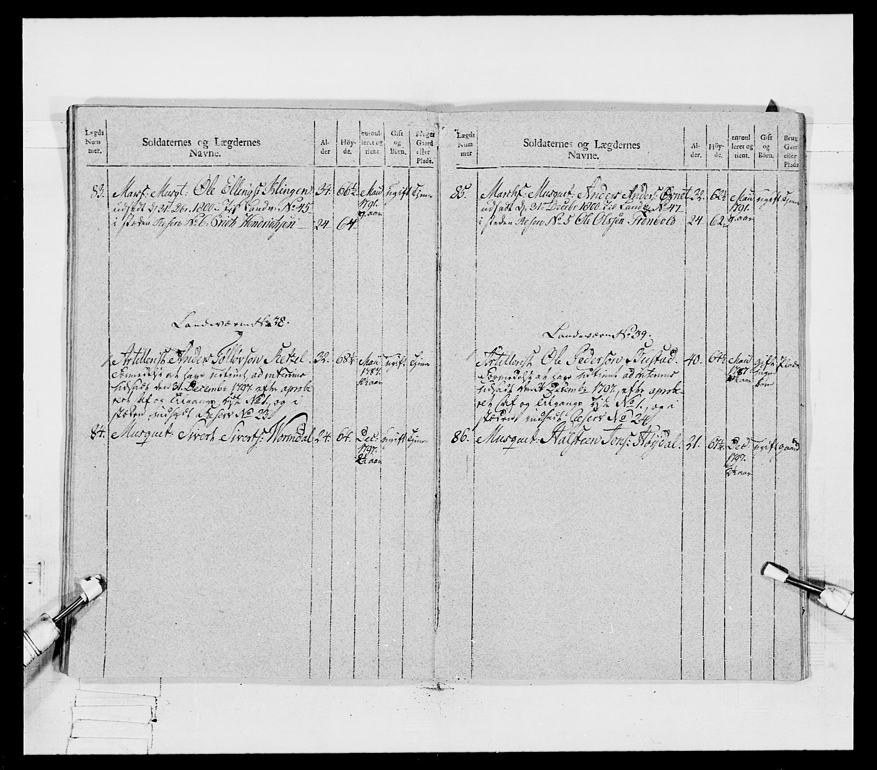 Generalitets- og kommissariatskollegiet, Det kongelige norske kommissariatskollegium, AV/RA-EA-5420/E/Eh/L0080: 2. Trondheimske nasjonale infanteriregiment, 1792-1800, p. 491