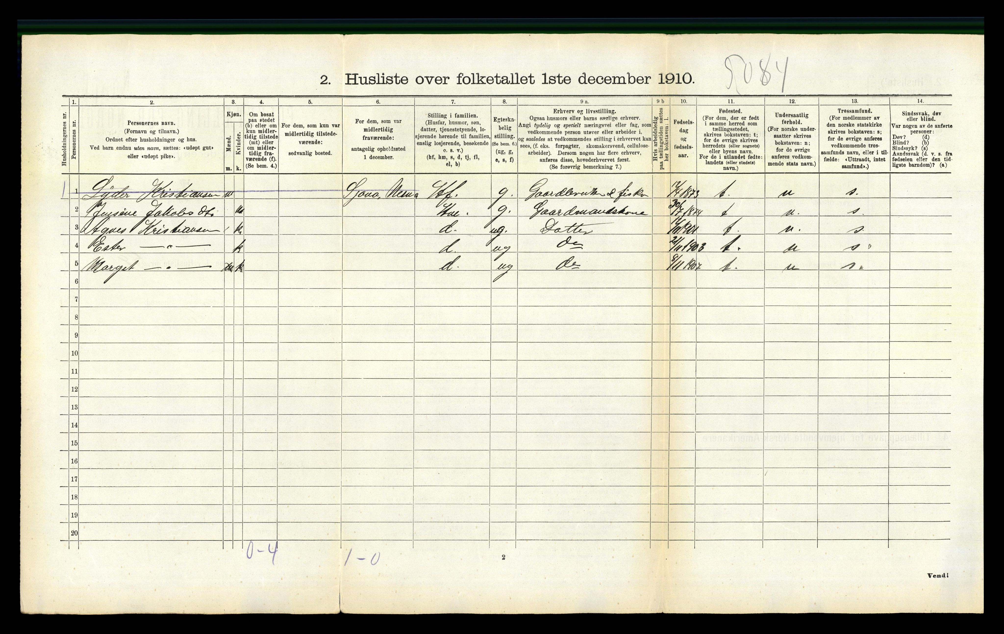 RA, 1910 census for Lurøy, 1910, p. 667