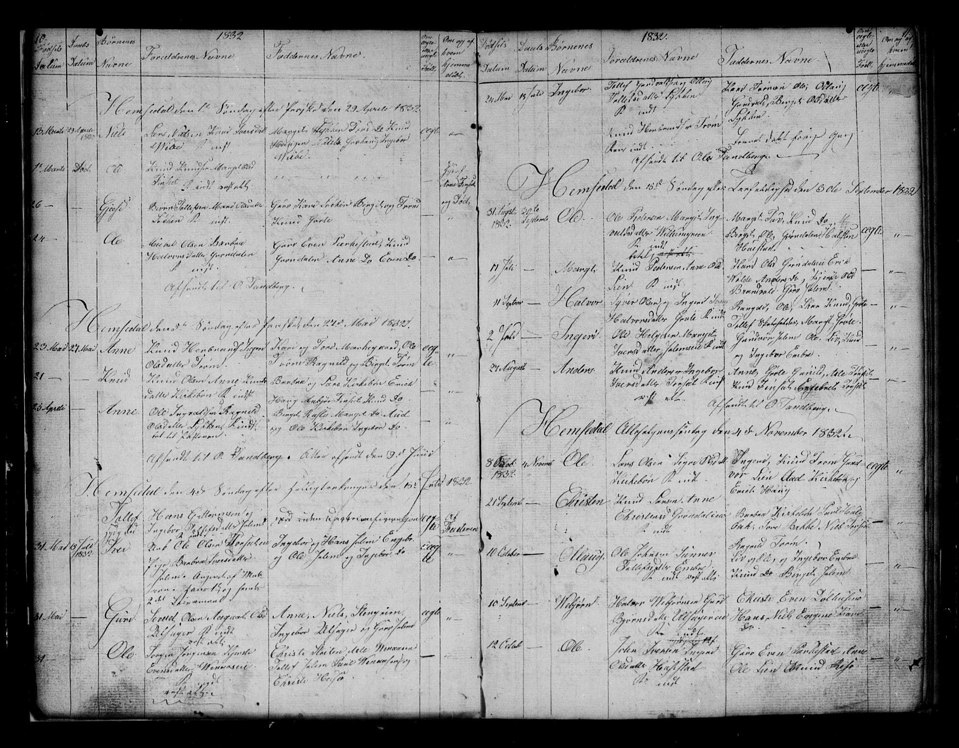 Gol kirkebøker, SAKO/A-226/G/Gb/L0001: Parish register (copy) no. II 1, 1831-1838, p. 10-11