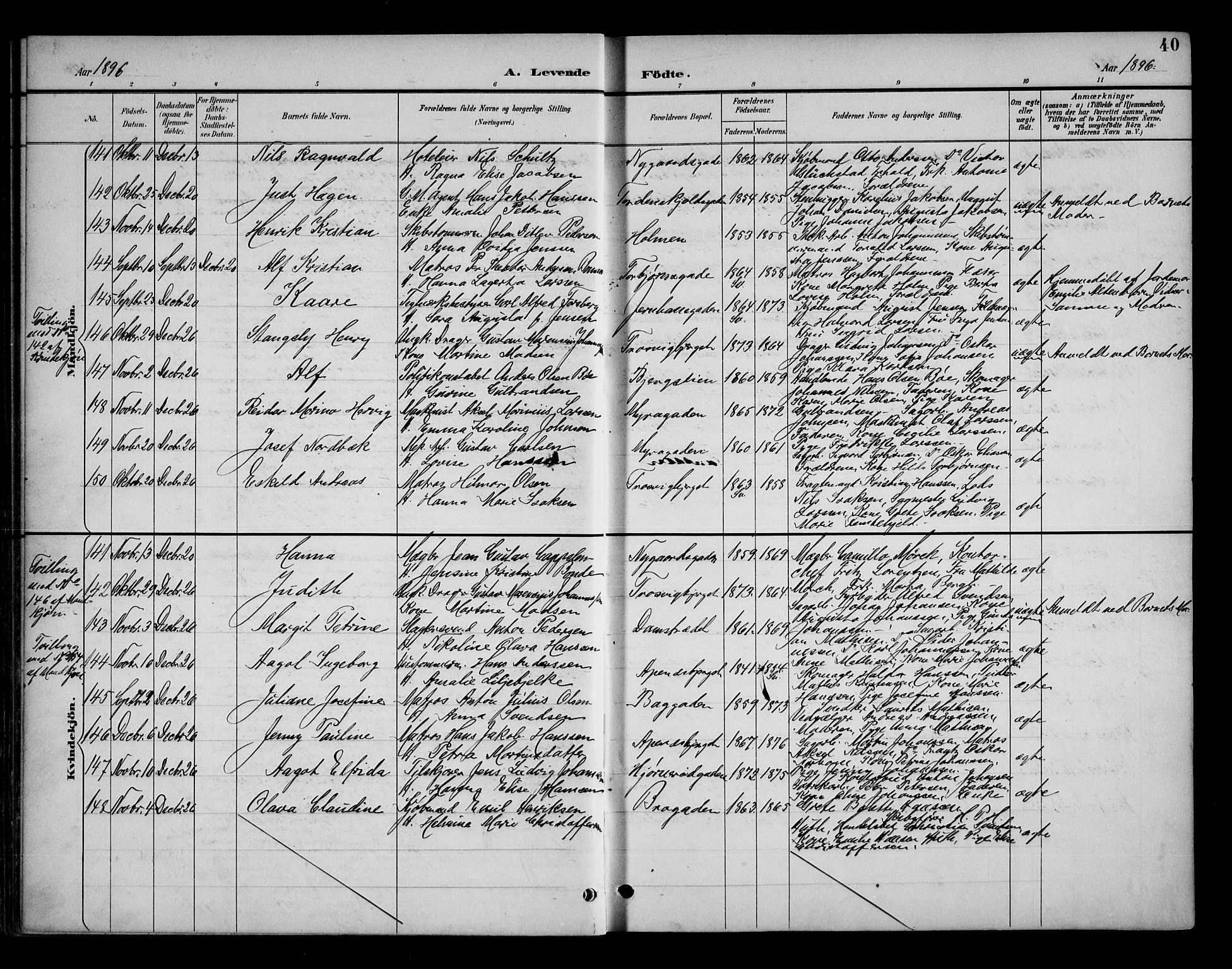 Fredrikstad domkirkes prestekontor Kirkebøker, SAO/A-10906/G/Ga/L0002: Parish register (copy) no. 2, 1894-1918, p. 40