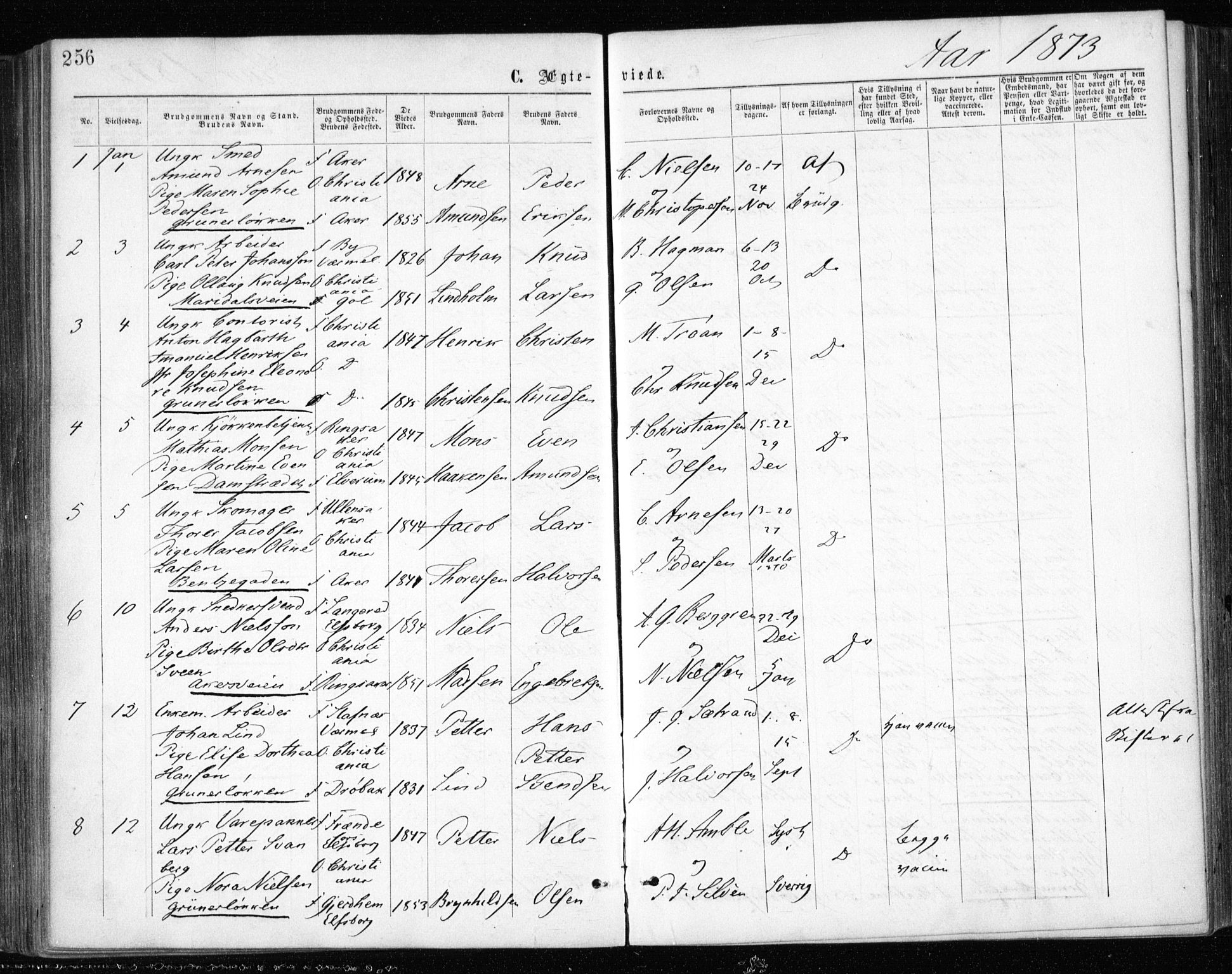Gamle Aker prestekontor Kirkebøker, SAO/A-10617a/F/L0003: Parish register (official) no. 3, 1865-1873, p. 256