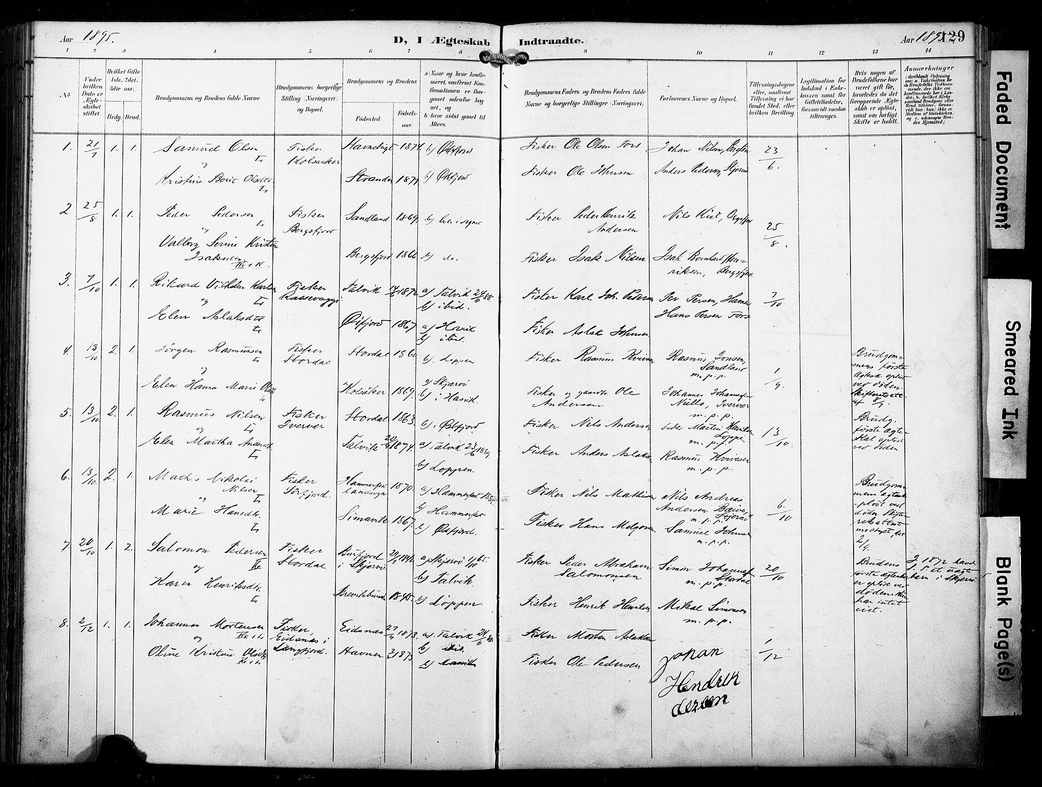Loppa sokneprestkontor, SATØ/S-1339/H/Ha/L0009kirke: Parish register (official) no. 9, 1895-1909, p. 129