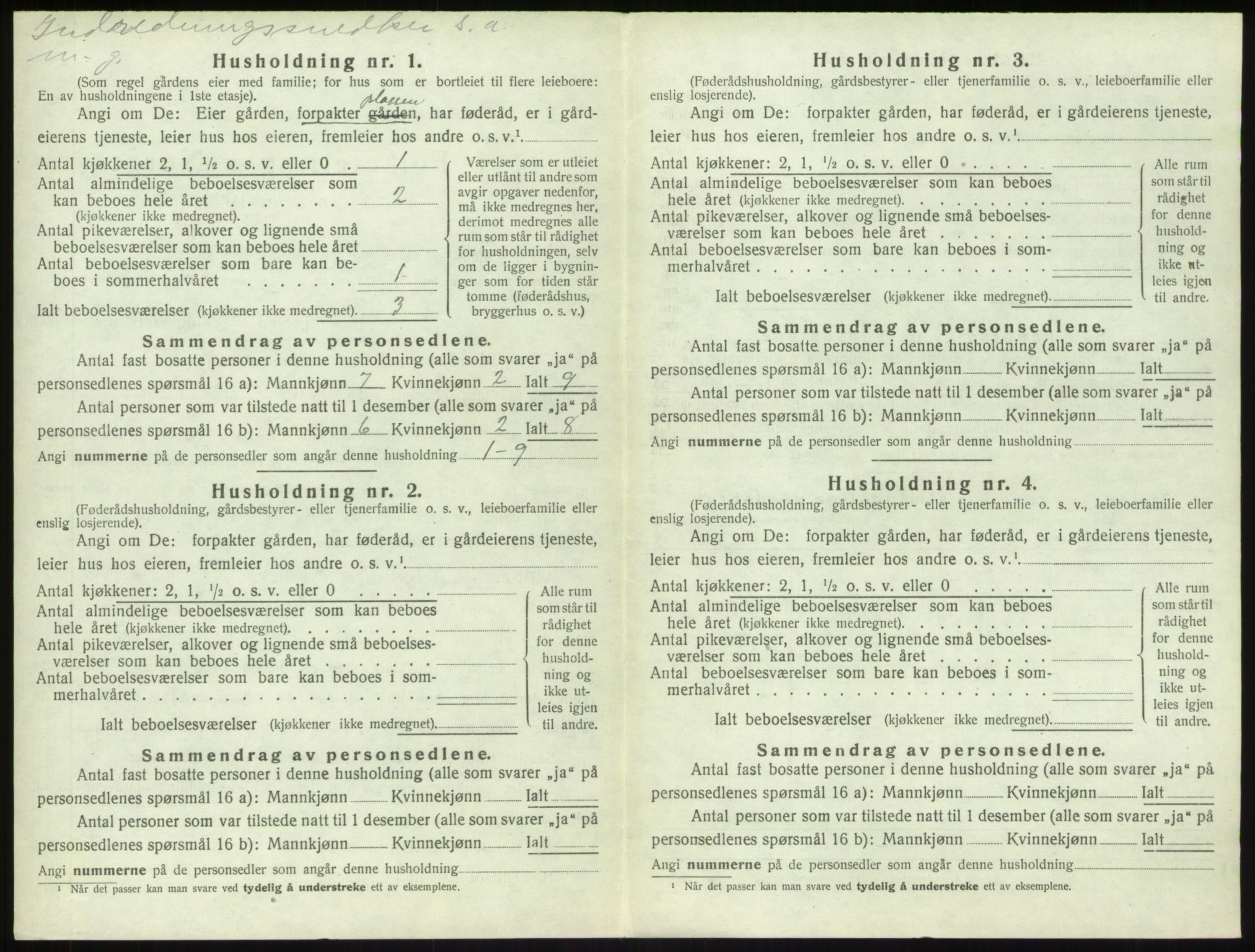 SAB, 1920 census for Sogndal, 1920, p. 1176