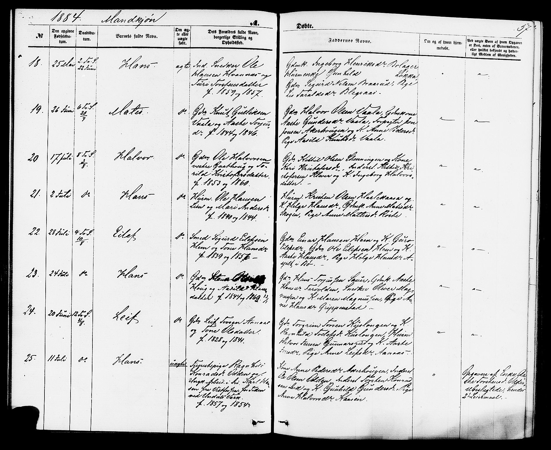 Sauherad kirkebøker, SAKO/A-298/F/Fa/L0008: Parish register (official) no. I 8, 1873-1886, p. 57