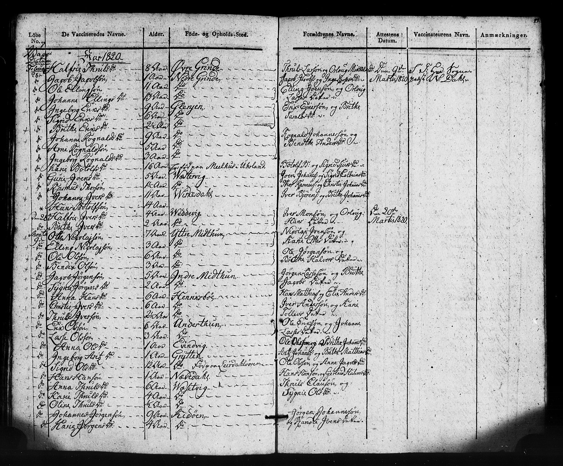 Gulen sokneprestembete, AV/SAB-A-80201/H/Haa/Haaa/L0024: Parish register (official) no. A 24, 1806-1821, p. 27