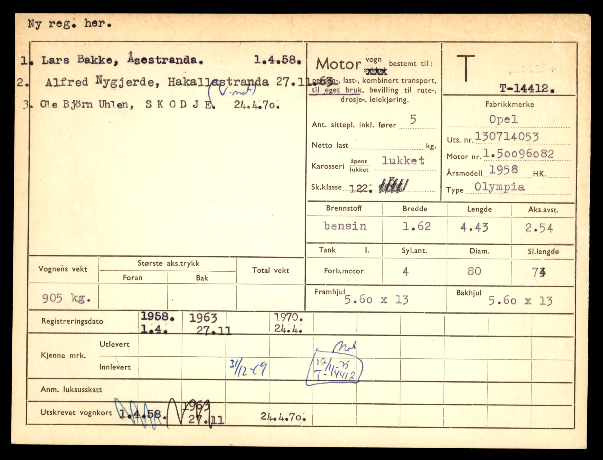 Møre og Romsdal vegkontor - Ålesund trafikkstasjon, AV/SAT-A-4099/F/Fe/L0045: Registreringskort for kjøretøy T 14320 - T 14444, 1927-1998, p. 2357