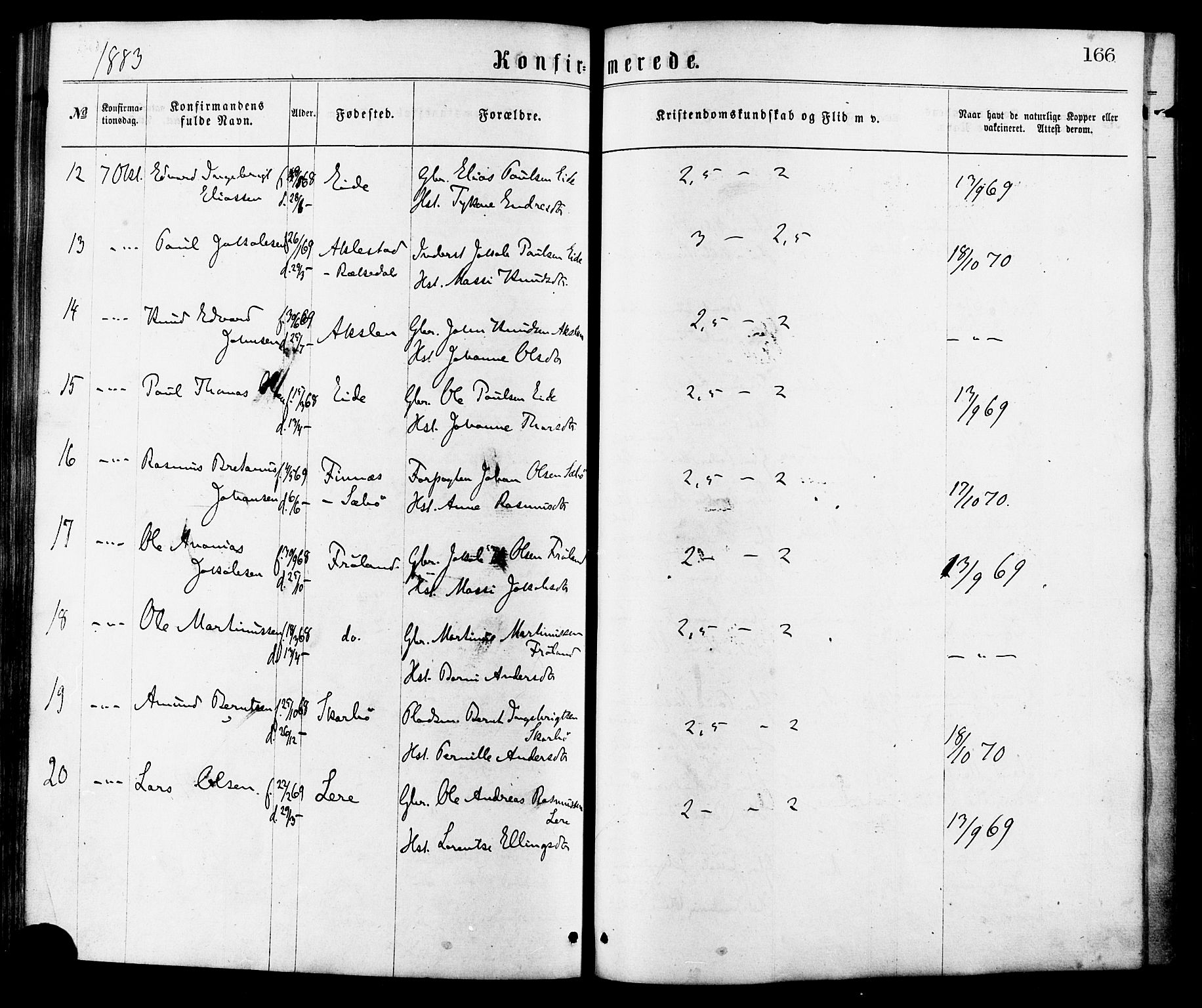 Ministerialprotokoller, klokkerbøker og fødselsregistre - Møre og Romsdal, AV/SAT-A-1454/515/L0210: Parish register (official) no. 515A06, 1868-1885, p. 166