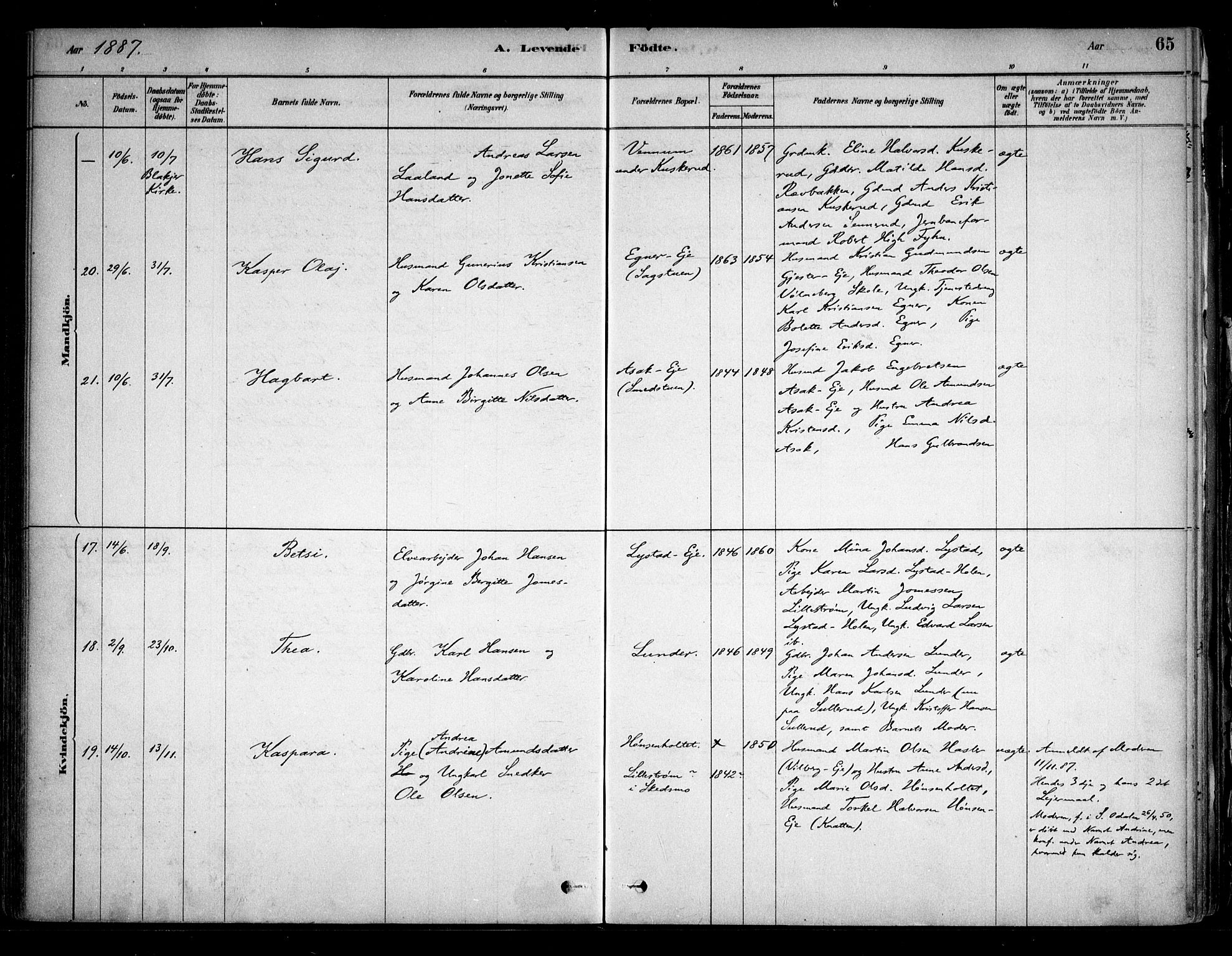 Sørum prestekontor Kirkebøker, AV/SAO-A-10303/F/Fa/L0007: Parish register (official) no. I 7, 1878-1914, p. 65