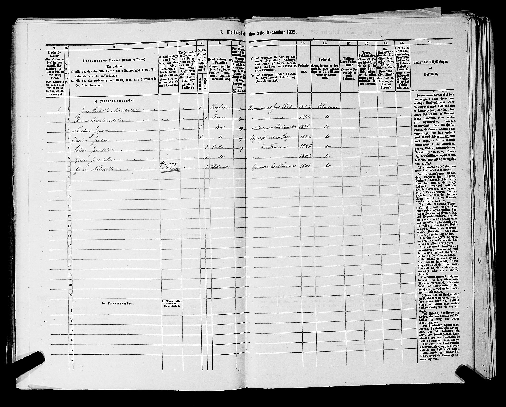 RA, 1875 census for 0113P Borge, 1875, p. 1092