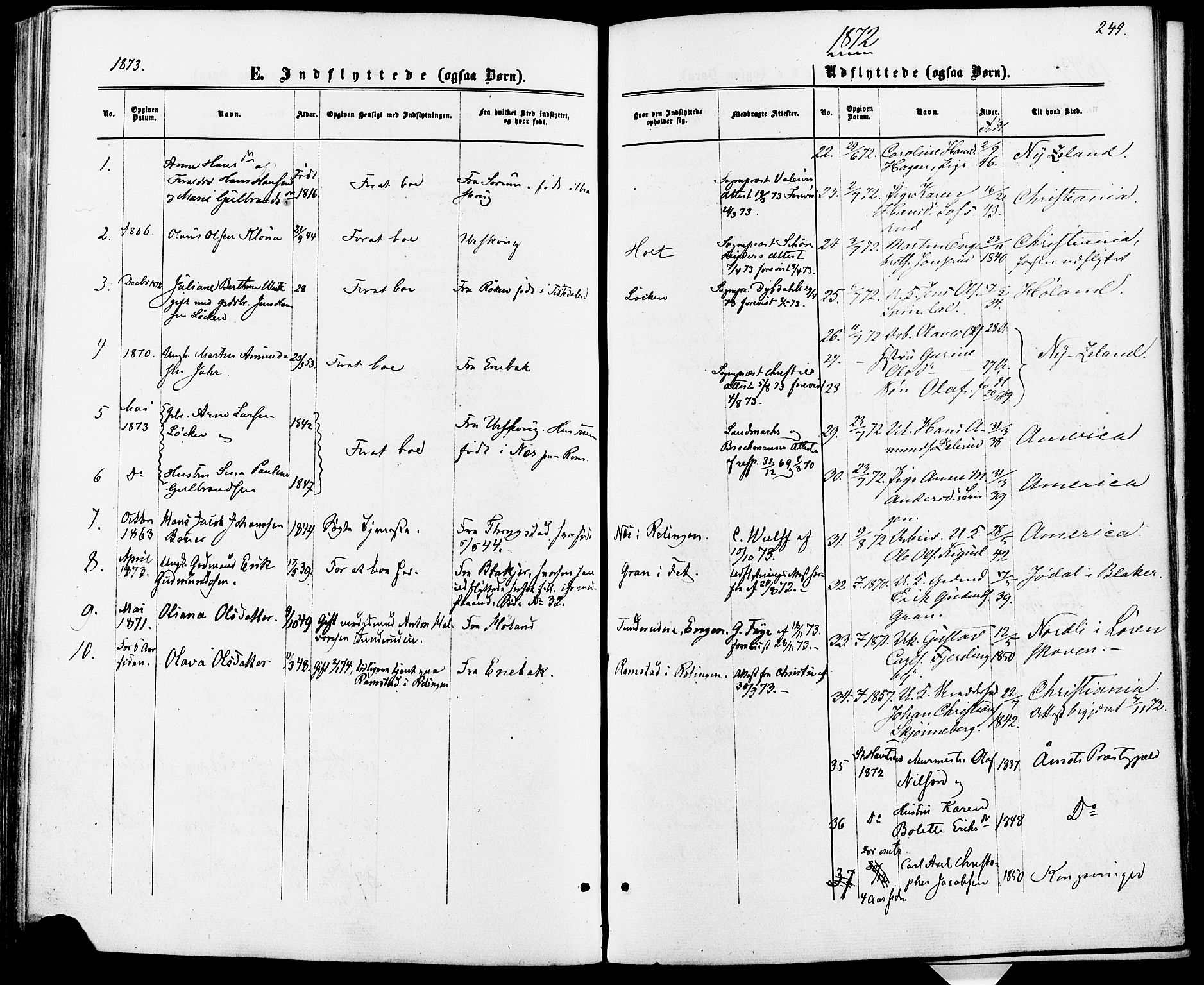 Fet prestekontor Kirkebøker, AV/SAO-A-10370a/F/Fa/L0013: Parish register (official) no. I 13, 1867-1877, p. 249