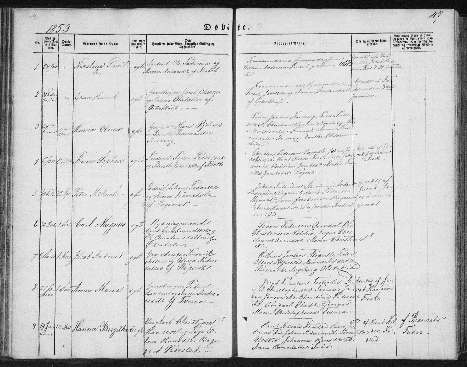 Ministerialprotokoller, klokkerbøker og fødselsregistre - Nordland, AV/SAT-A-1459/852/L0738: Parish register (official) no. 852A08, 1849-1865, p. 47