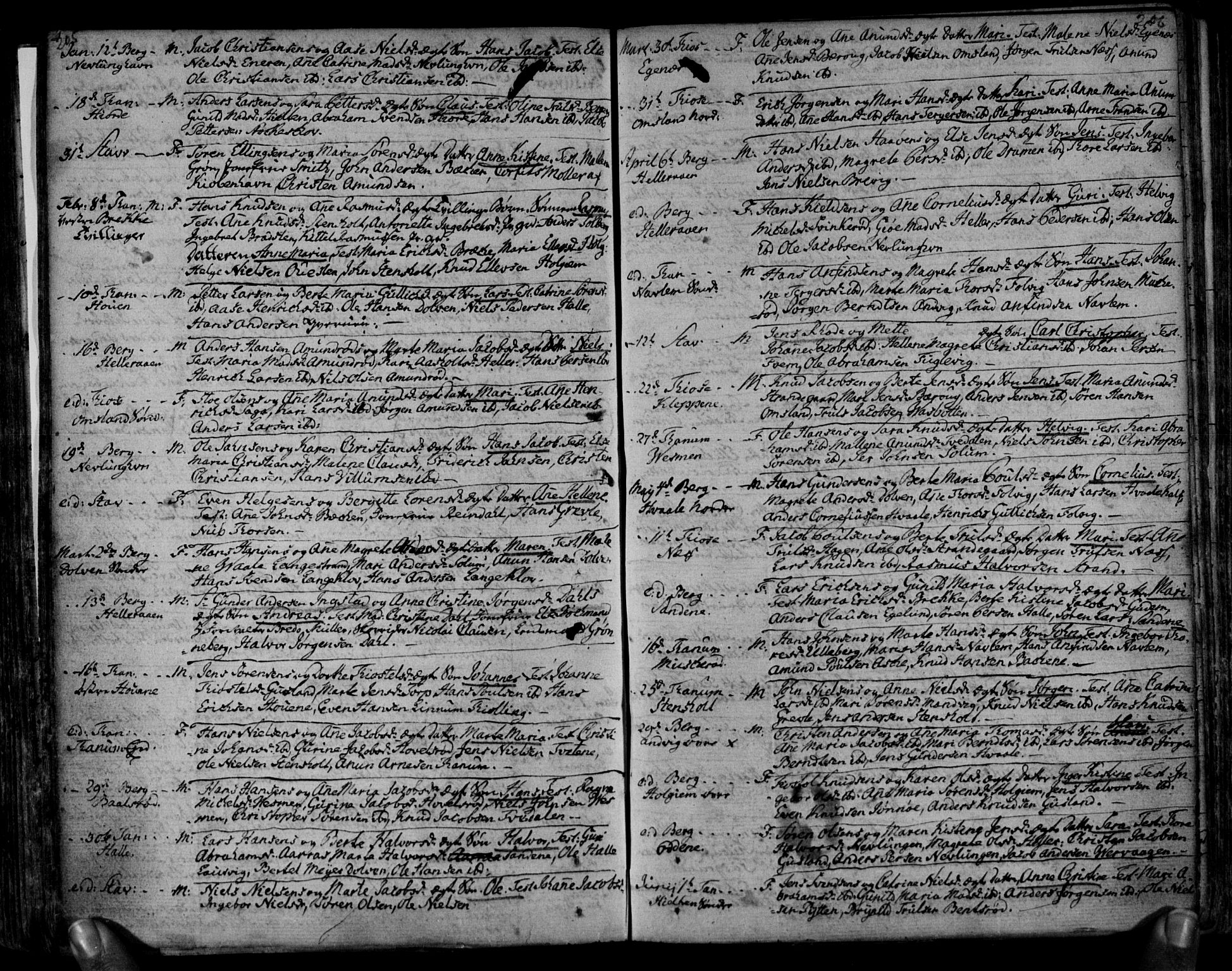Brunlanes kirkebøker, AV/SAKO-A-342/F/Fa/L0001: Parish register (official) no. I 1, 1766-1801, p. 205-206
