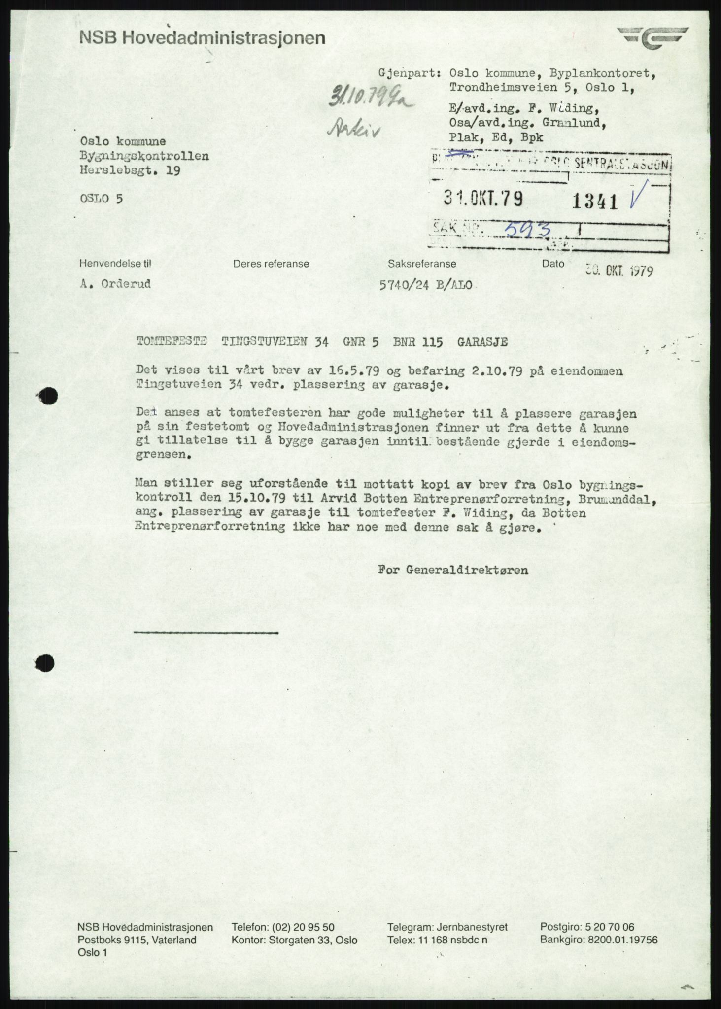 Norges statsbaner, Hovedadministrasjonen, Plankontoret for Oslo S, AV/RA-S-5410/D/L0167: Driftsbanegården. Øvrige driftsbanegårder, 1975-1987, p. 101