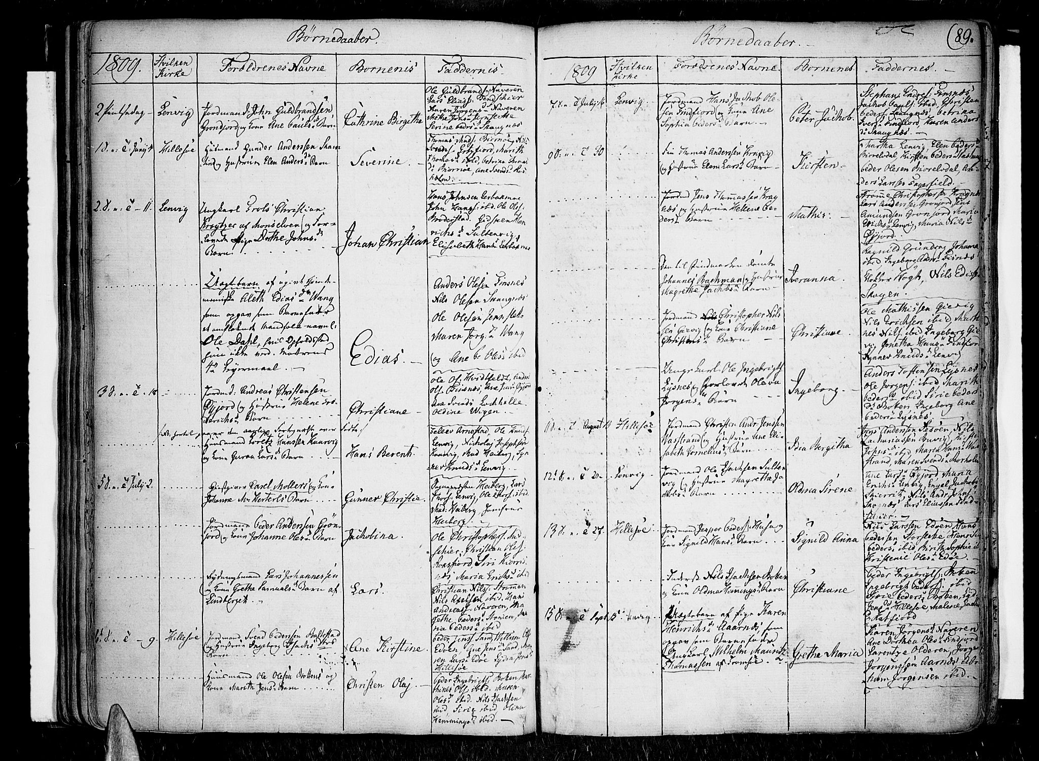 Lenvik sokneprestembete, AV/SATØ-S-1310/H/Ha/Haa/L0002kirke: Parish register (official) no. 2, 1784-1820, p. 89