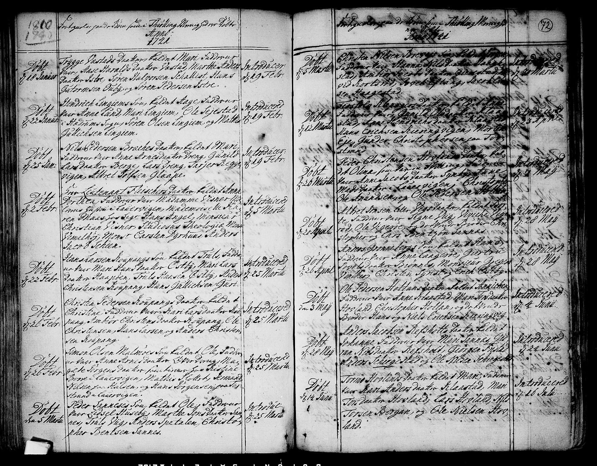 Tjølling kirkebøker, SAKO/A-60/F/Fa/L0003: Parish register (official) no. 3, 1735-1778, p. 72