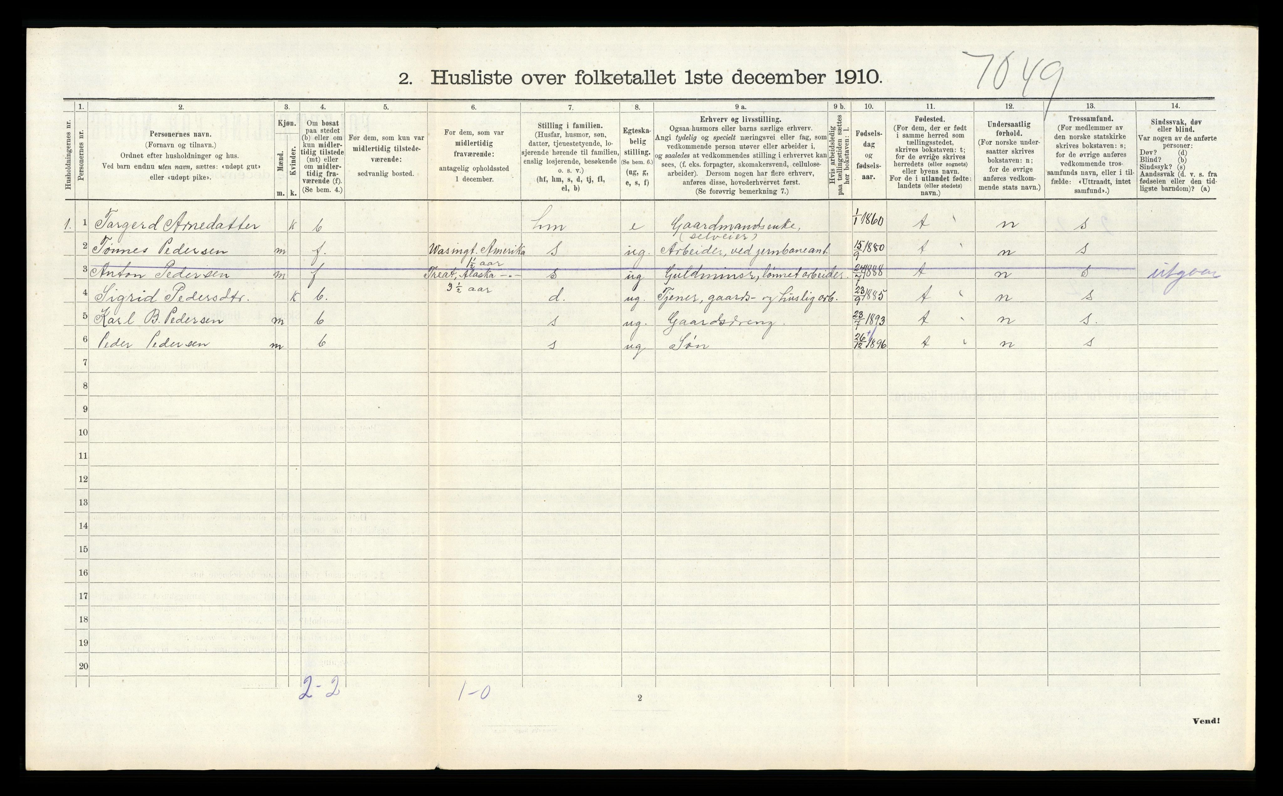 RA, 1910 census for Bjerkreim, 1910, p. 389