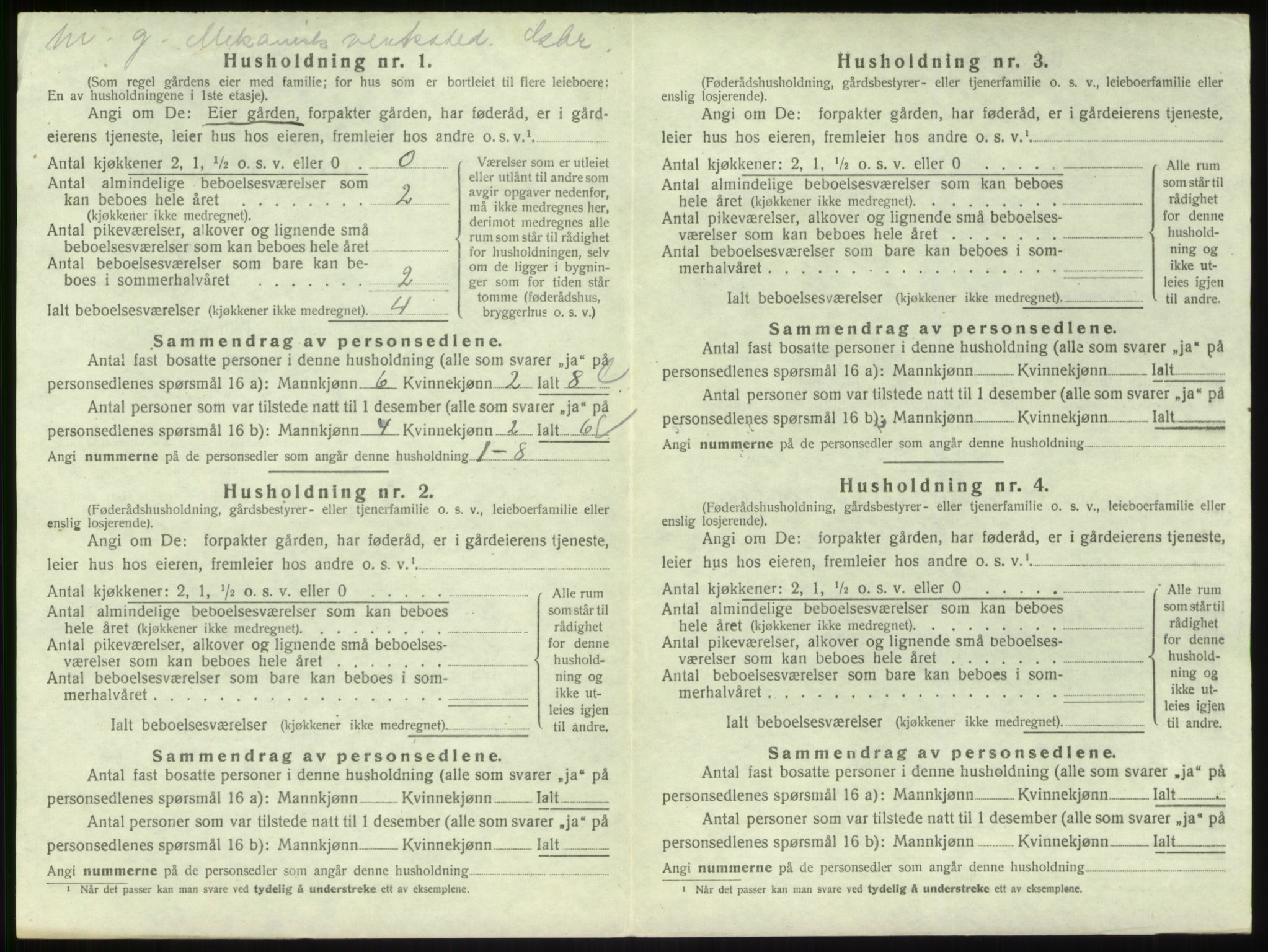 SAB, 1920 census for Hyllestad, 1920, p. 782