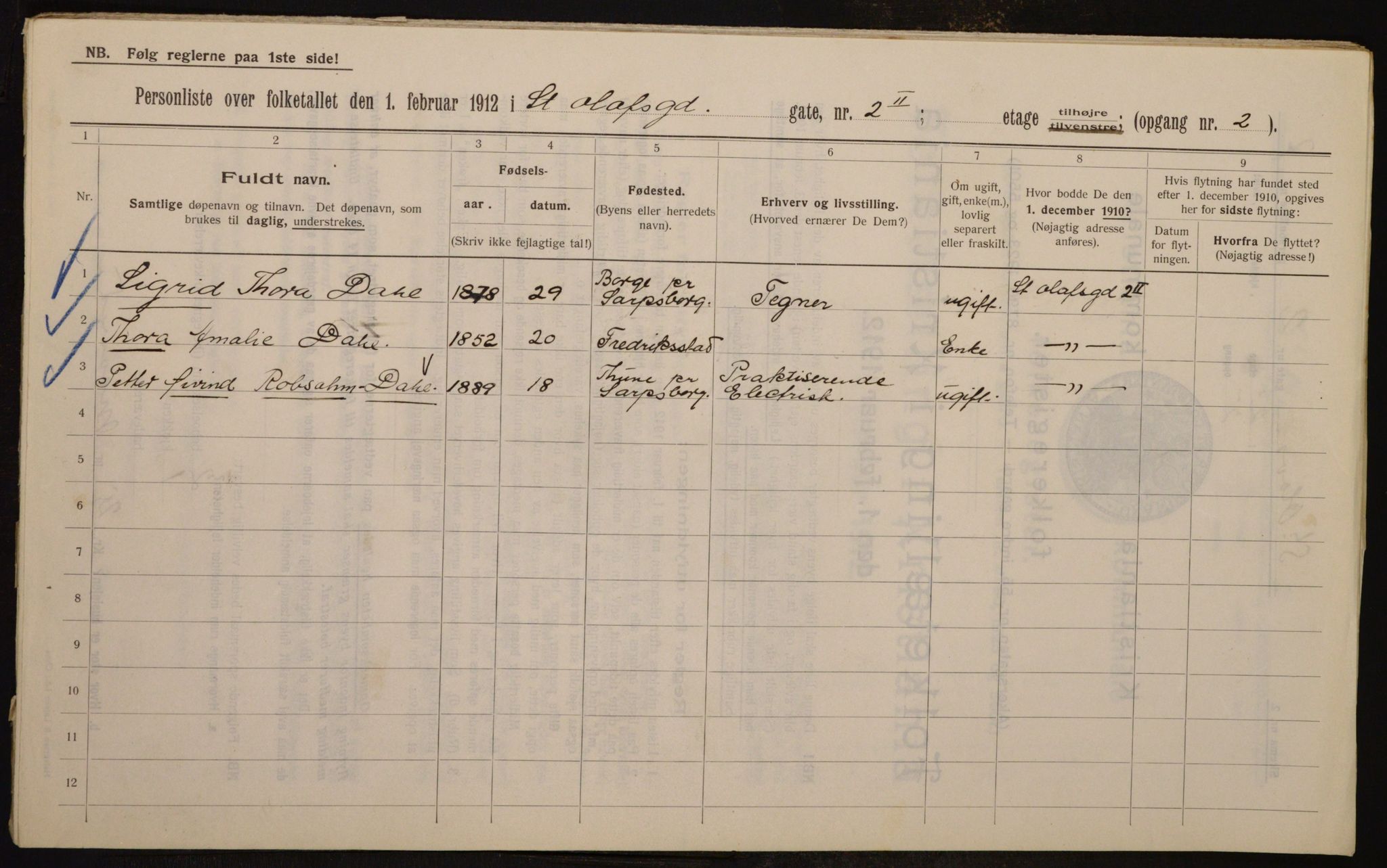 OBA, Municipal Census 1912 for Kristiania, 1912, p. 88200