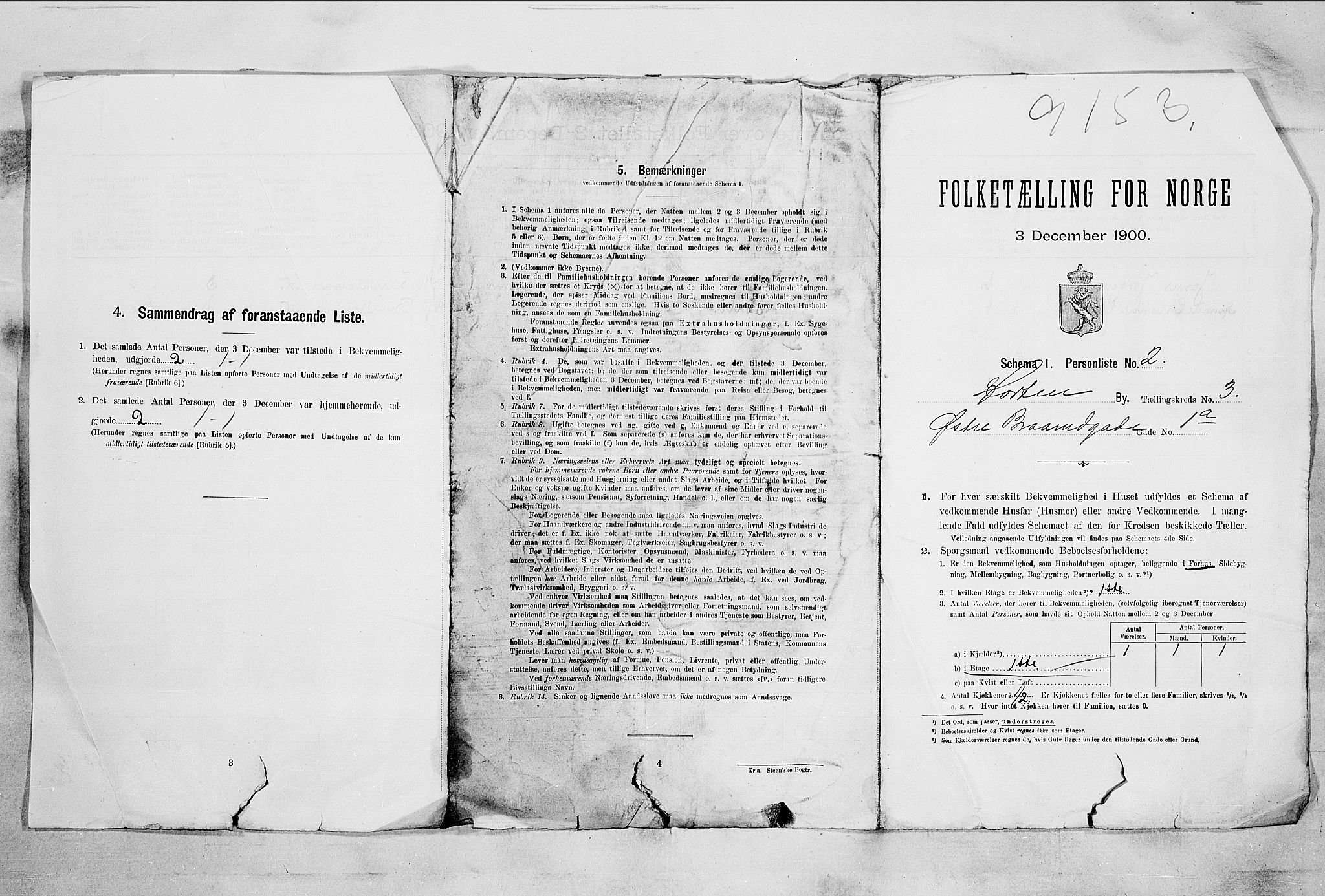 RA, 1900 census for Horten, 1900, p. 2544