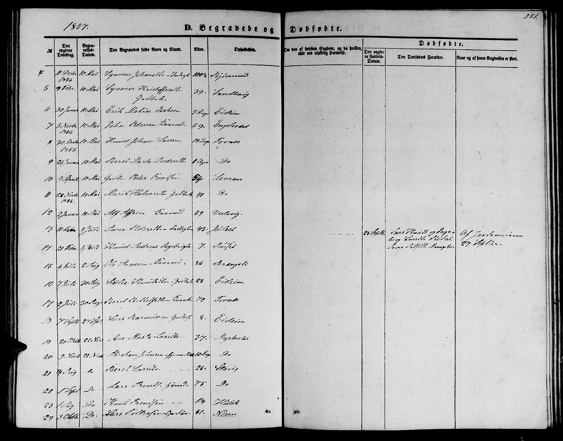 Ministerialprotokoller, klokkerbøker og fødselsregistre - Møre og Romsdal, SAT/A-1454/565/L0753: Parish register (copy) no. 565C02, 1845-1870, p. 251