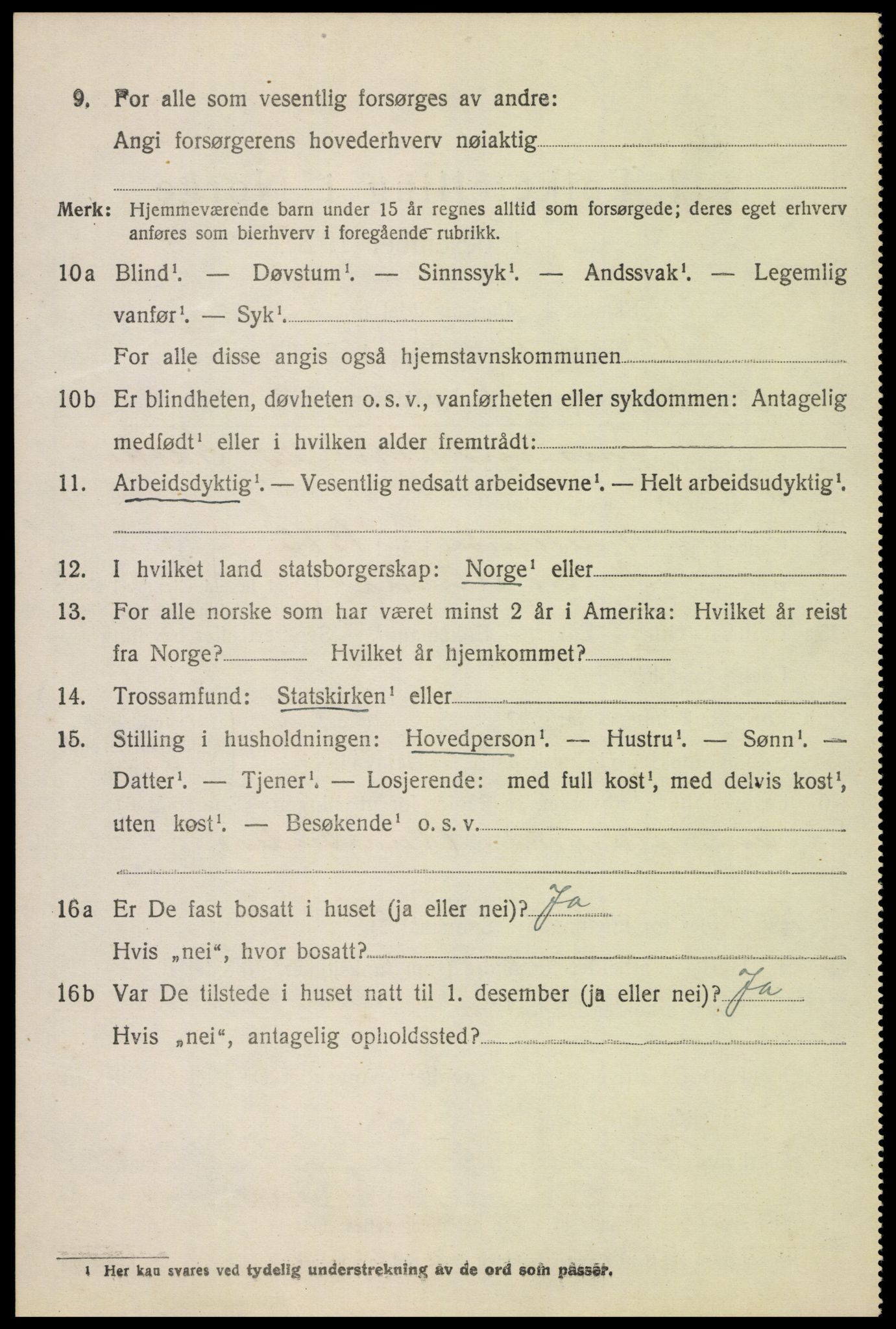 SAH, 1920 census for Jevnaker, 1920, p. 9160