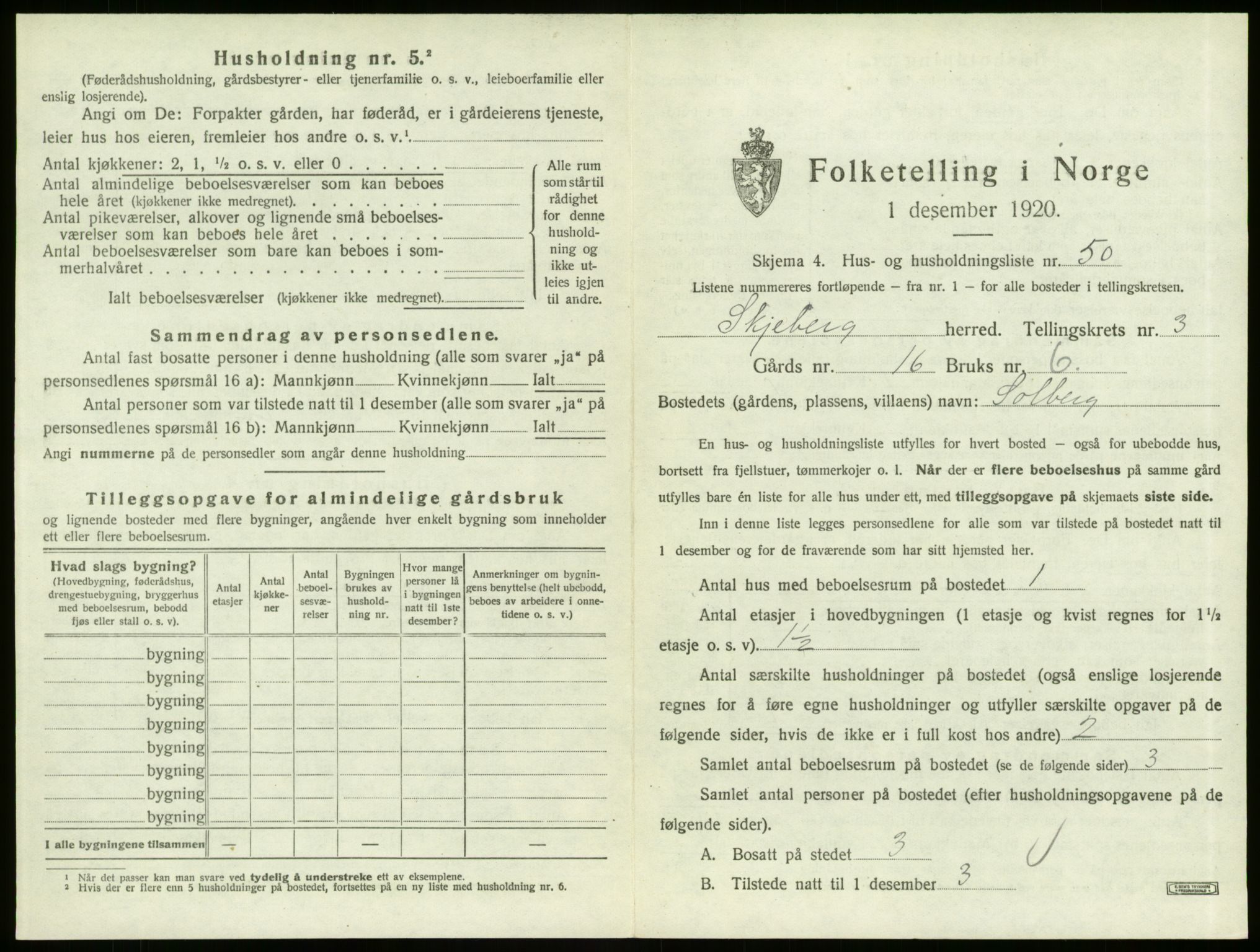 SAO, 1920 census for Skjeberg, 1920, p. 529