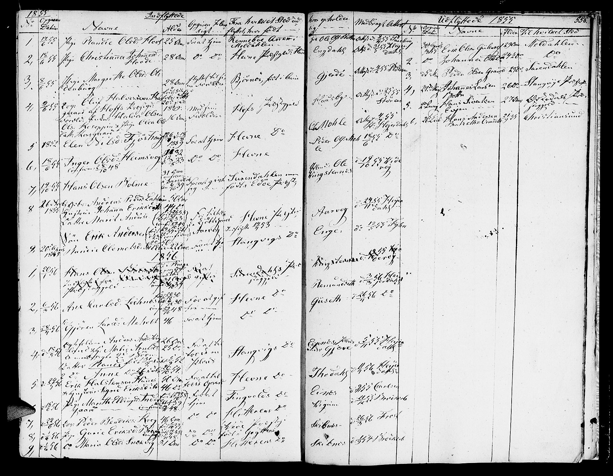 Ministerialprotokoller, klokkerbøker og fødselsregistre - Møre og Romsdal, SAT/A-1454/578/L0904: Parish register (official) no. 578A03, 1836-1858, p. 556