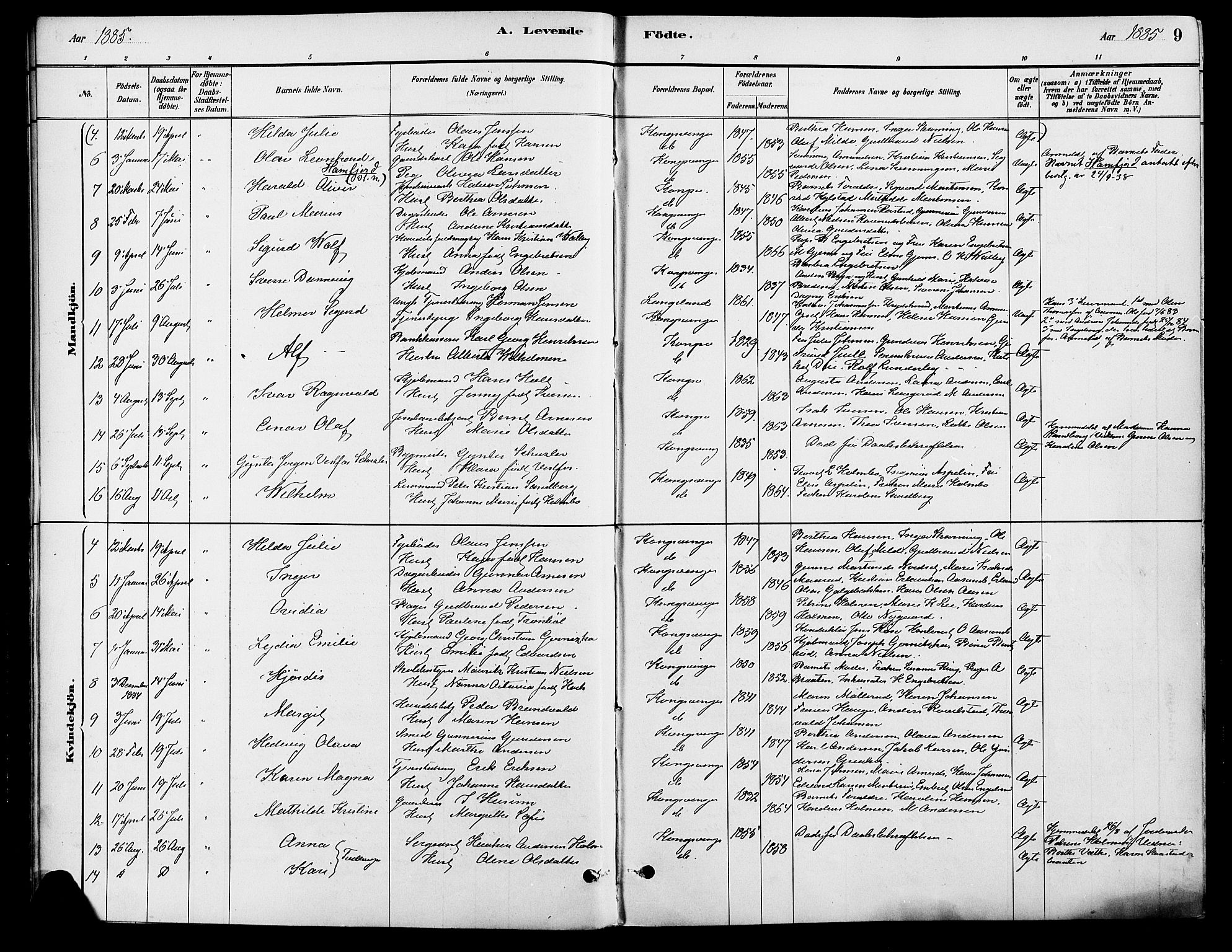 Vinger prestekontor, AV/SAH-PREST-024/H/Ha/Haa/L0013: Parish register (official) no. 13, 1881-1897, p. 9