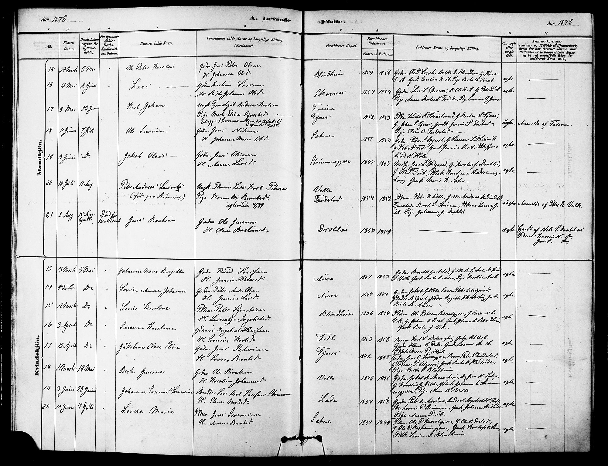 Ministerialprotokoller, klokkerbøker og fødselsregistre - Møre og Romsdal, AV/SAT-A-1454/523/L0334: Parish register (official) no. 523A01, 1878-1891