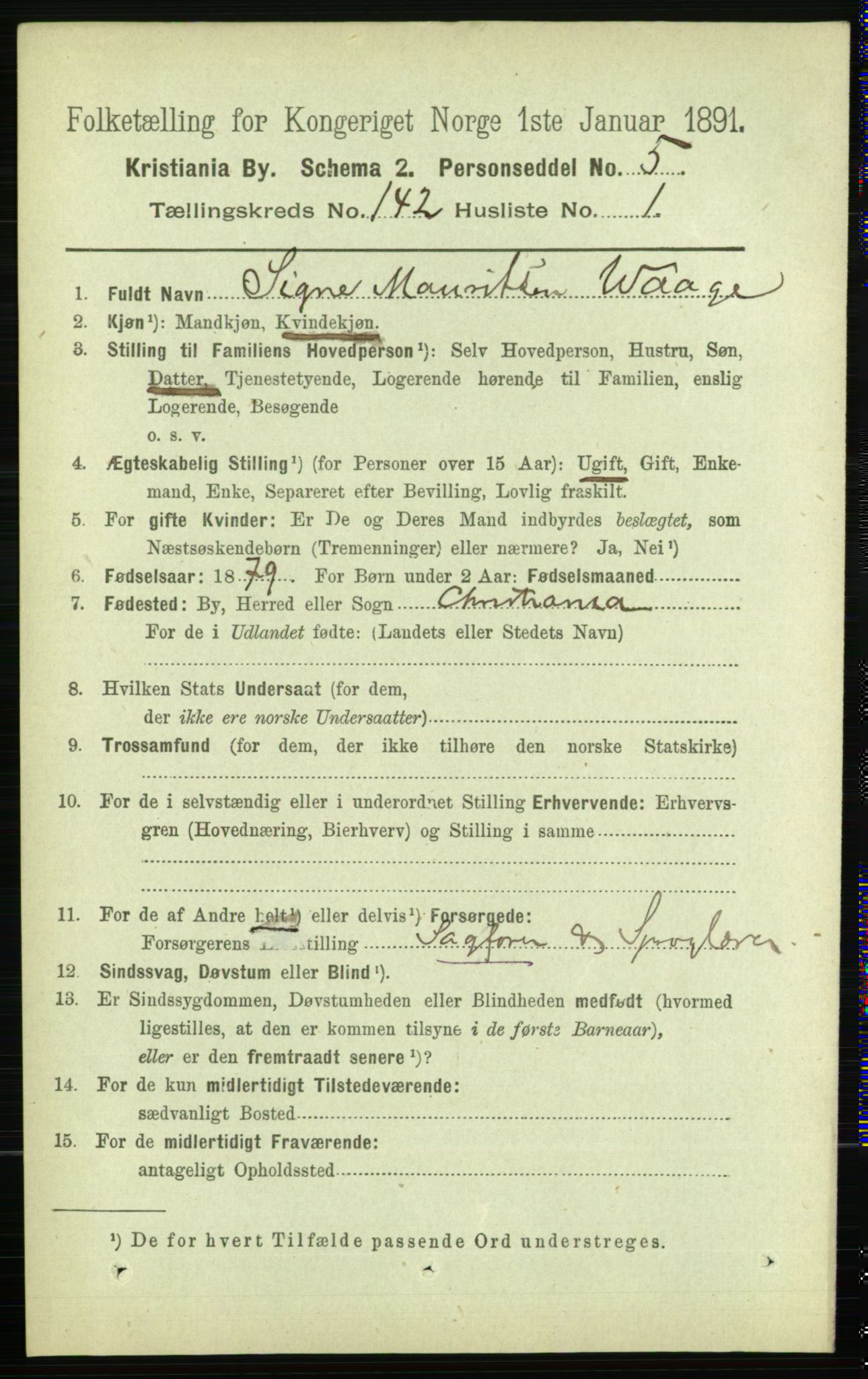 RA, 1891 census for 0301 Kristiania, 1891, p. 78348