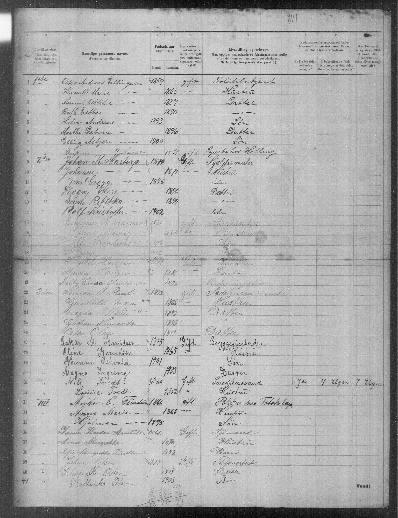 OBA, Municipal Census 1903 for Kristiania, 1903, p. 17998