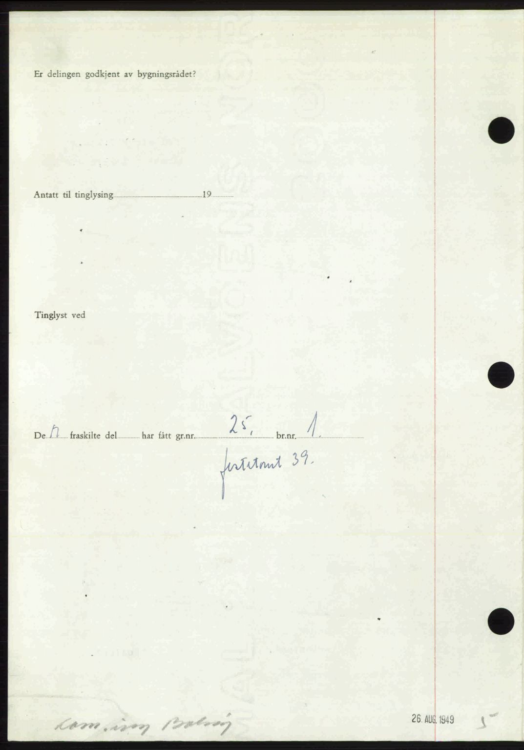 Romsdal sorenskriveri, AV/SAT-A-4149/1/2/2C: Mortgage book no. A30, 1949-1949, Diary no: : 2365/1949