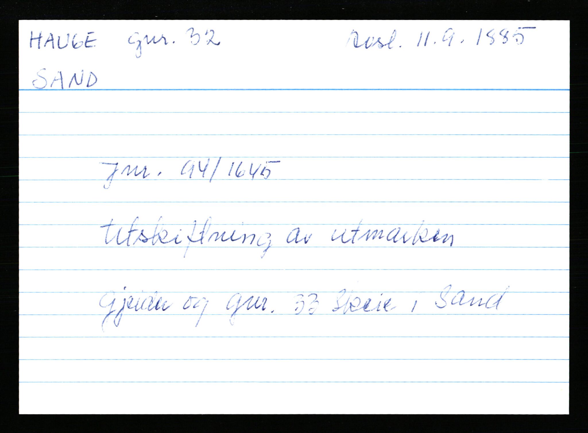 Statsarkivet i Stavanger, AV/SAST-A-101971/03/Y/Yk/L0015: Registerkort sortert etter gårdsnavn: Haneberg - Haugland nedre, 1750-1930, p. 402