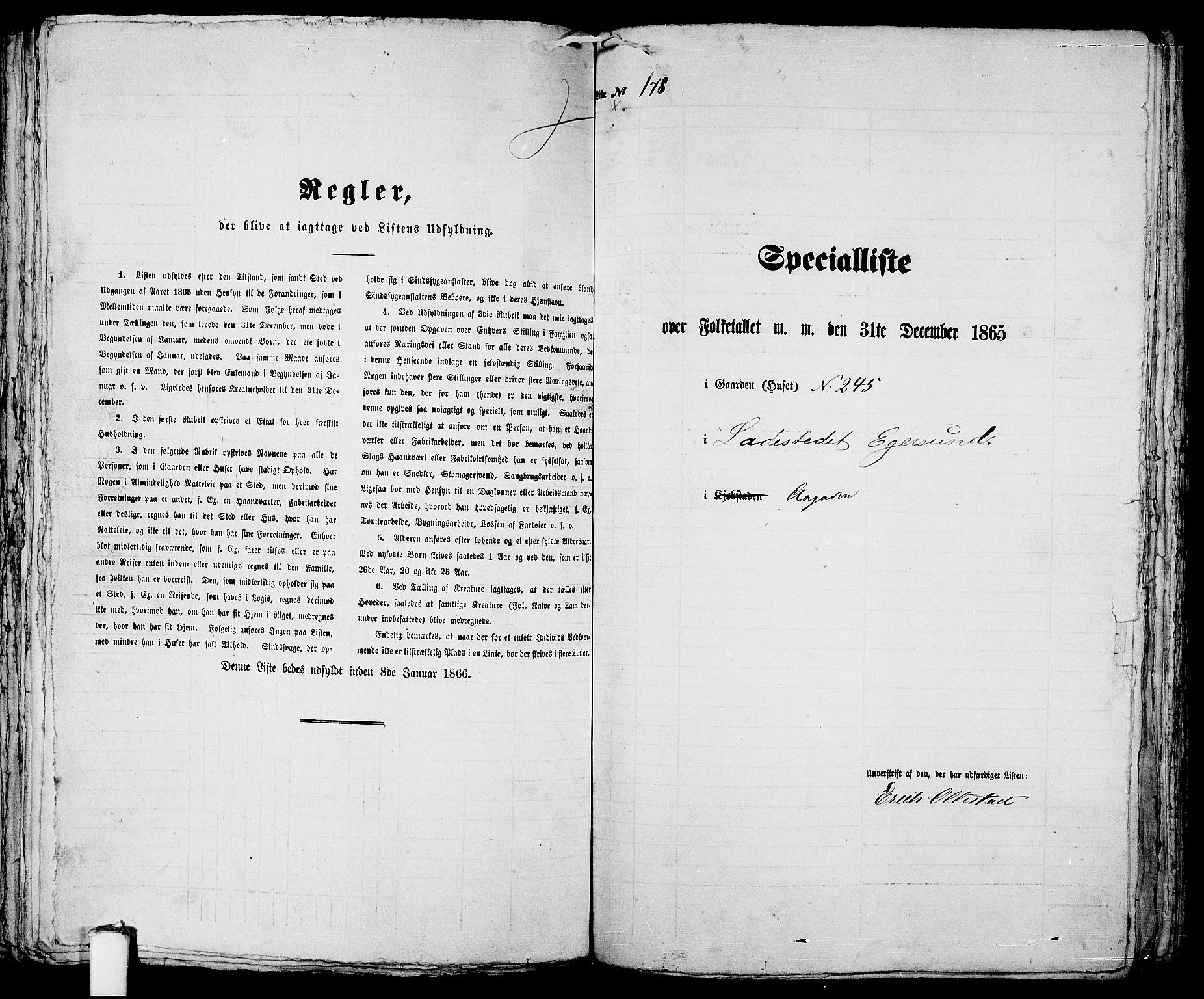 RA, 1865 census for Eigersund parish, Egersund town, 1865, p. 368