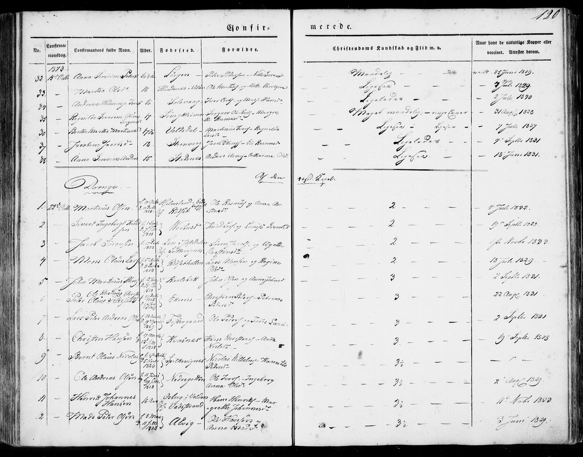 Ministerialprotokoller, klokkerbøker og fødselsregistre - Møre og Romsdal, SAT/A-1454/528/L0396: Parish register (official) no. 528A07, 1839-1847, p. 120