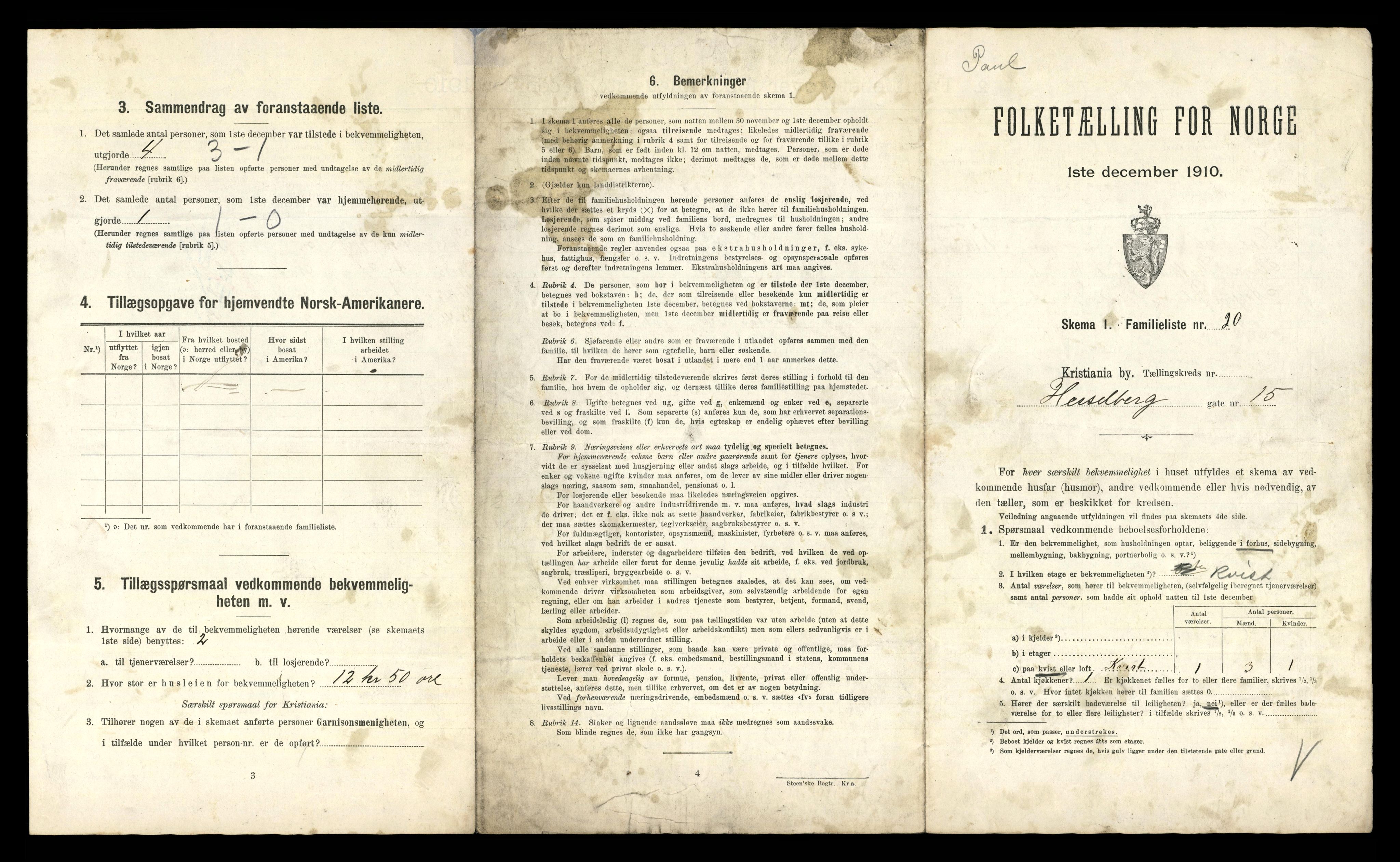 RA, 1910 census for Kristiania, 1910, p. 39335