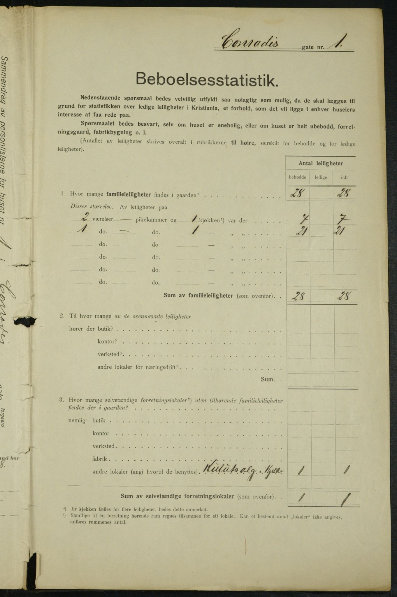 OBA, Municipal Census 1915 for Kristiania, 1915, p. 13287