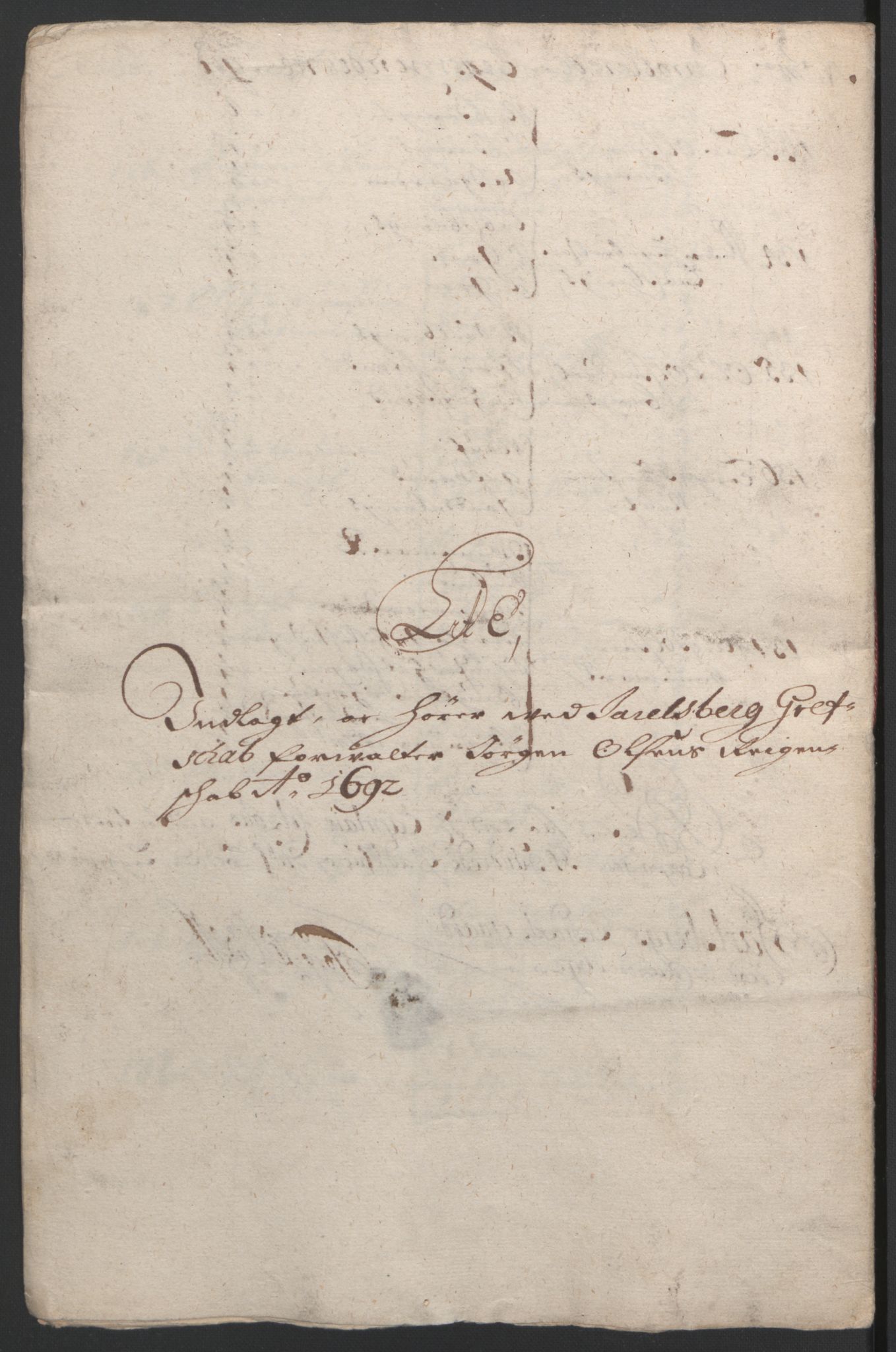 Rentekammeret inntil 1814, Reviderte regnskaper, Fogderegnskap, AV/RA-EA-4092/R32/L1865: Fogderegnskap Jarlsberg grevskap, 1692, p. 227