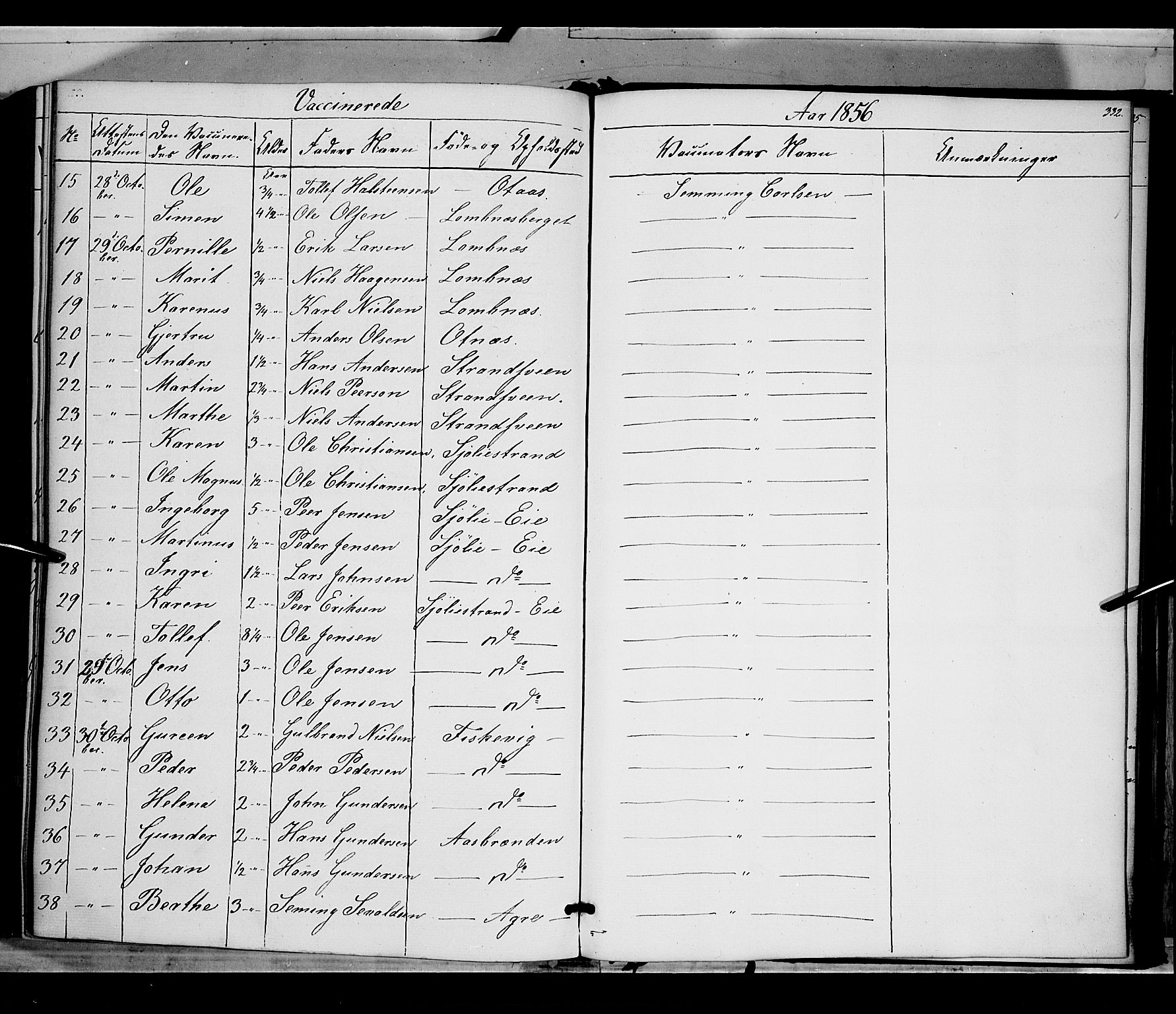 Rendalen prestekontor, SAH/PREST-054/H/Ha/Haa/L0005: Parish register (official) no. 5, 1853-1866, p. 332
