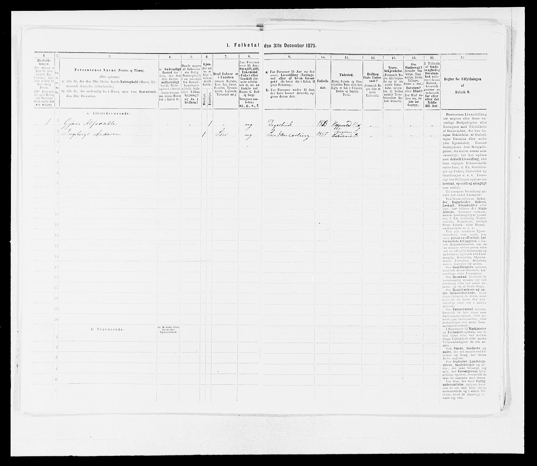 SAB, 1875 census for 1417P Vik, 1875, p. 397