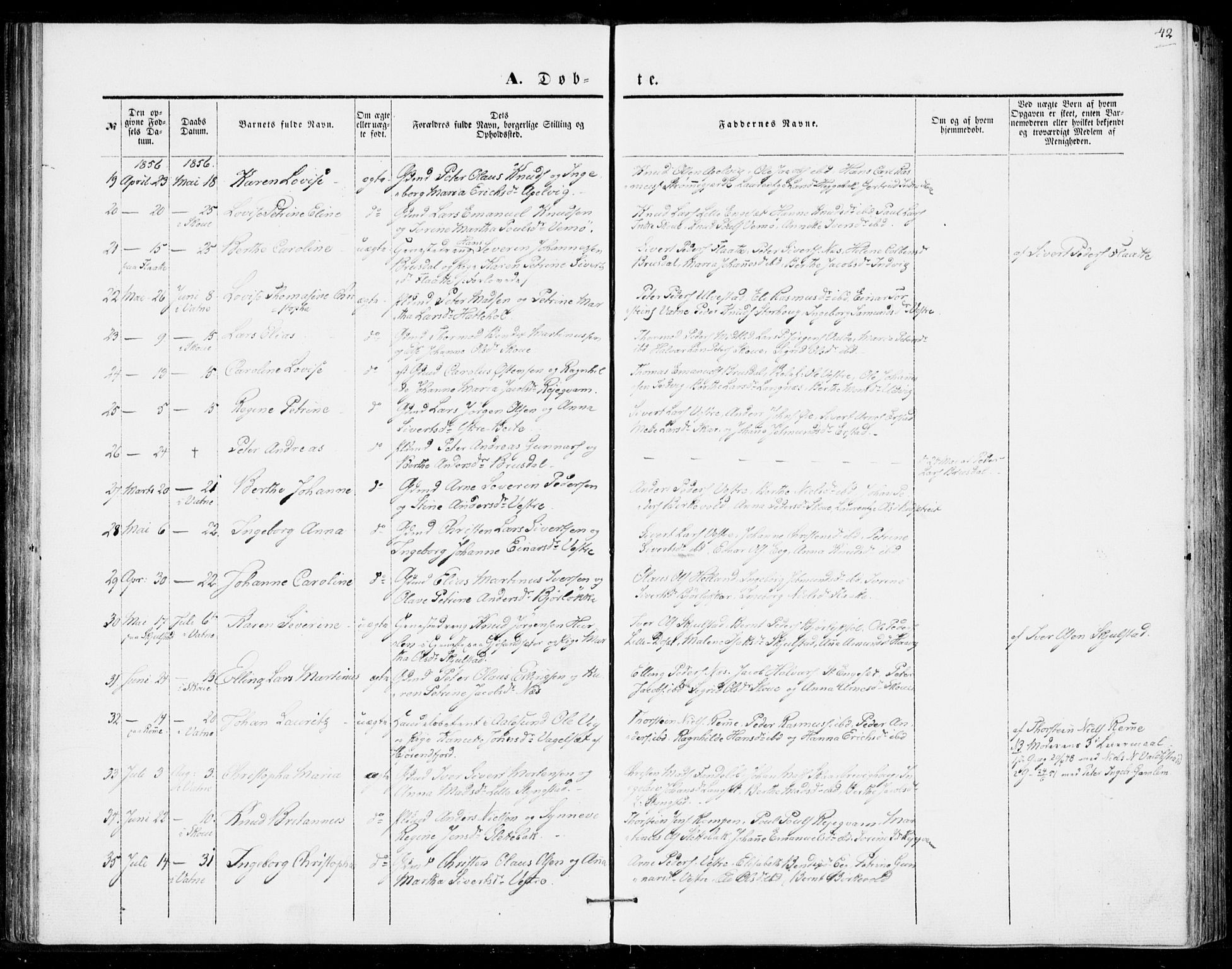 Ministerialprotokoller, klokkerbøker og fødselsregistre - Møre og Romsdal, AV/SAT-A-1454/524/L0353: Parish register (official) no. 524A05, 1848-1856, p. 42