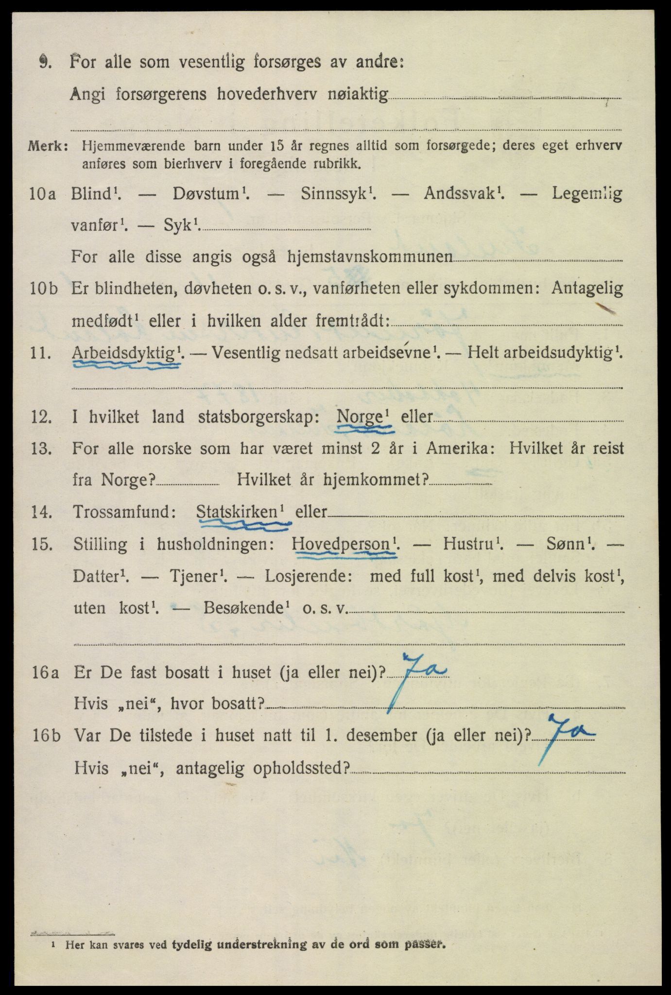 SAK, 1920 census for Iveland, 1920, p. 968